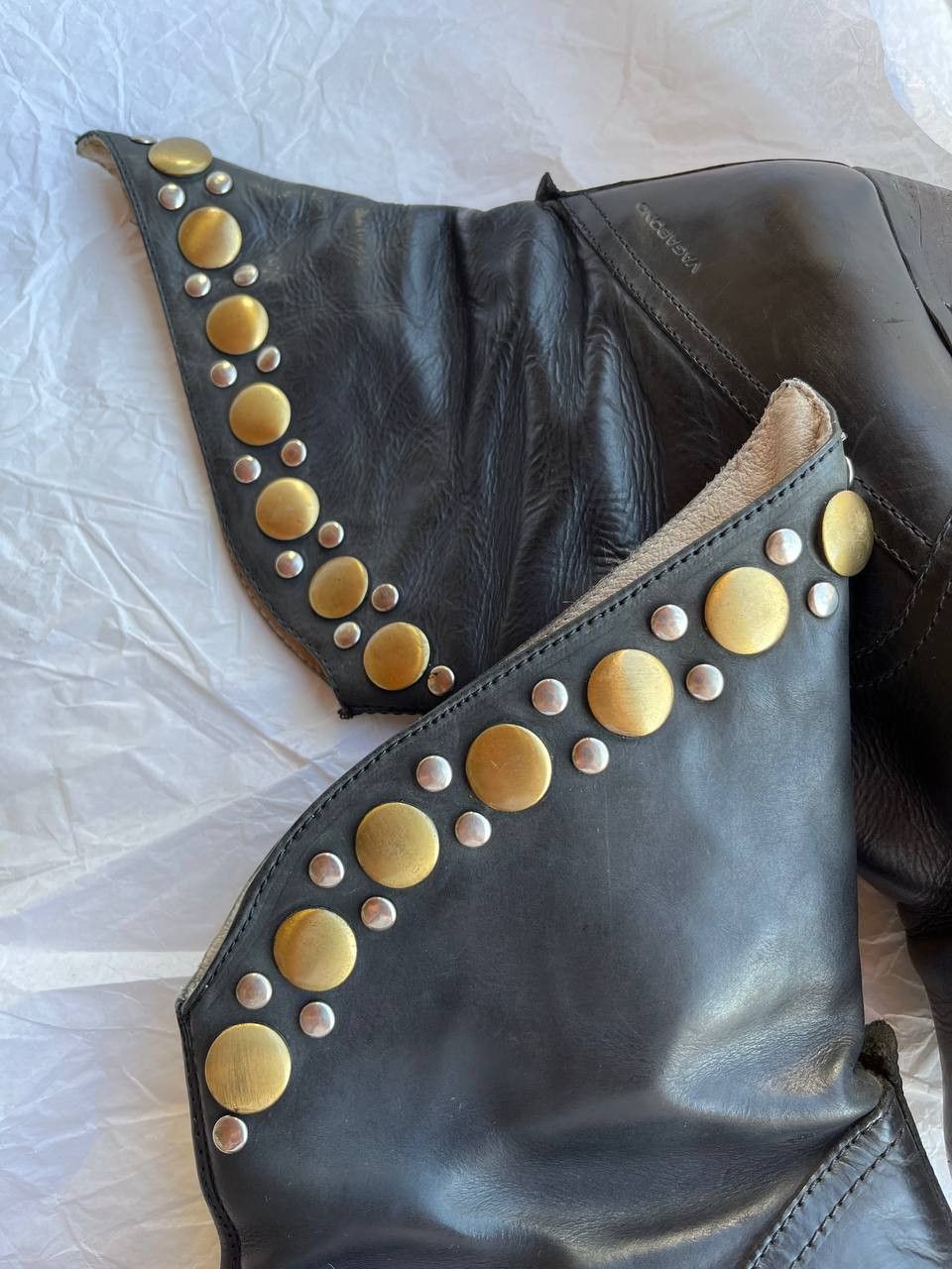 Vagabond × Vintage Vagabond vintage western black leather boots with studs Size US 6 / IT 36 - 5 Thumbnail