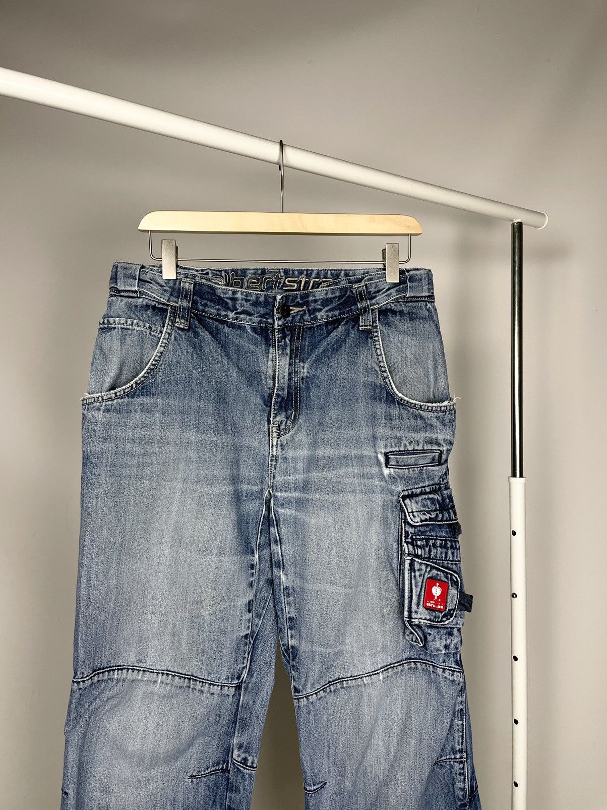 Carhartt Engelbert Strauss Vintage Faded Workwear Cargo Denim Jeans Size US 32 / EU 48 - 4 Thumbnail