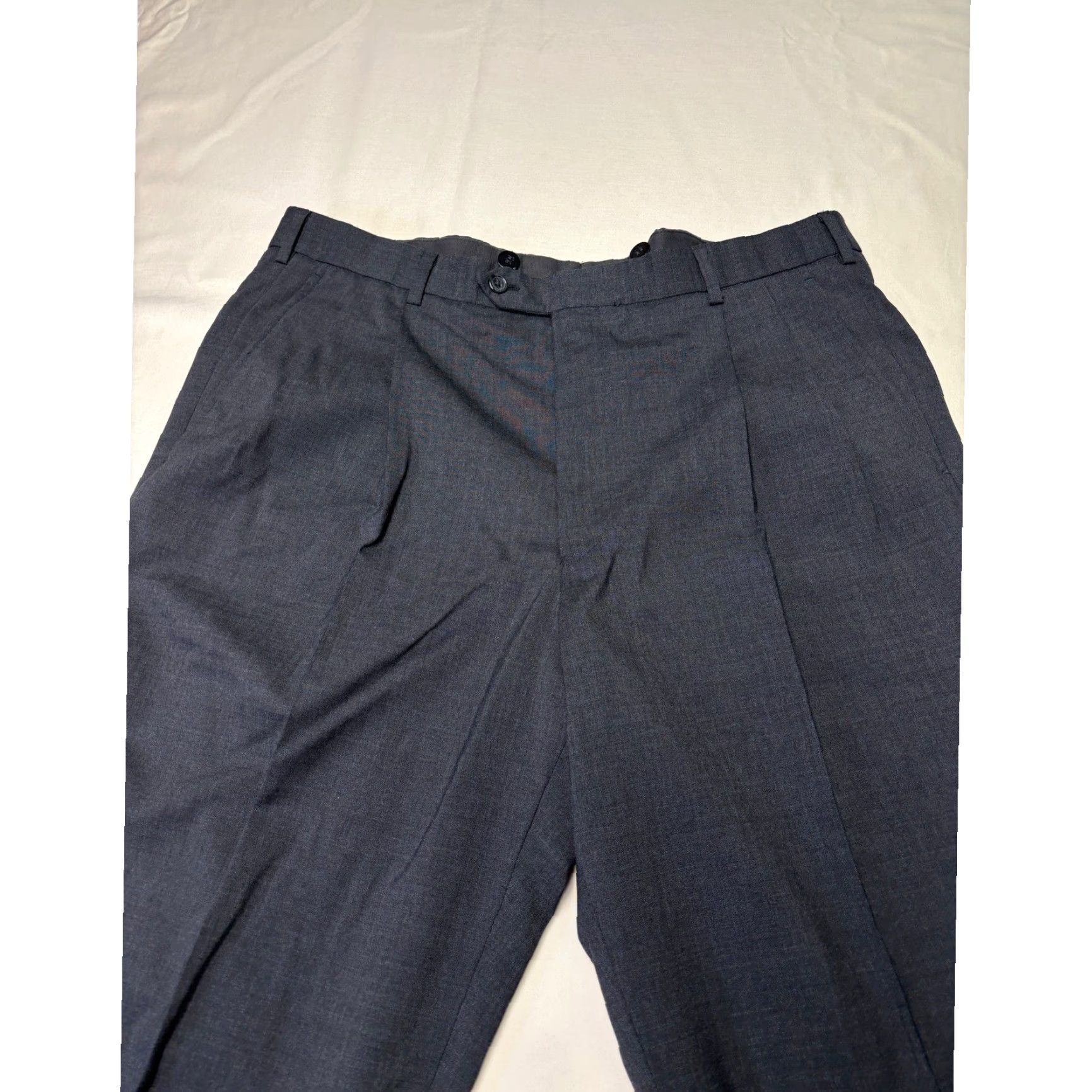 Brooks Brothers Brooks Brothers Brooksease Mens W38L28 Charcoal Gray Wool Pleated Cuffed USA Suit Pants Size 38R - 2 Thumbnail