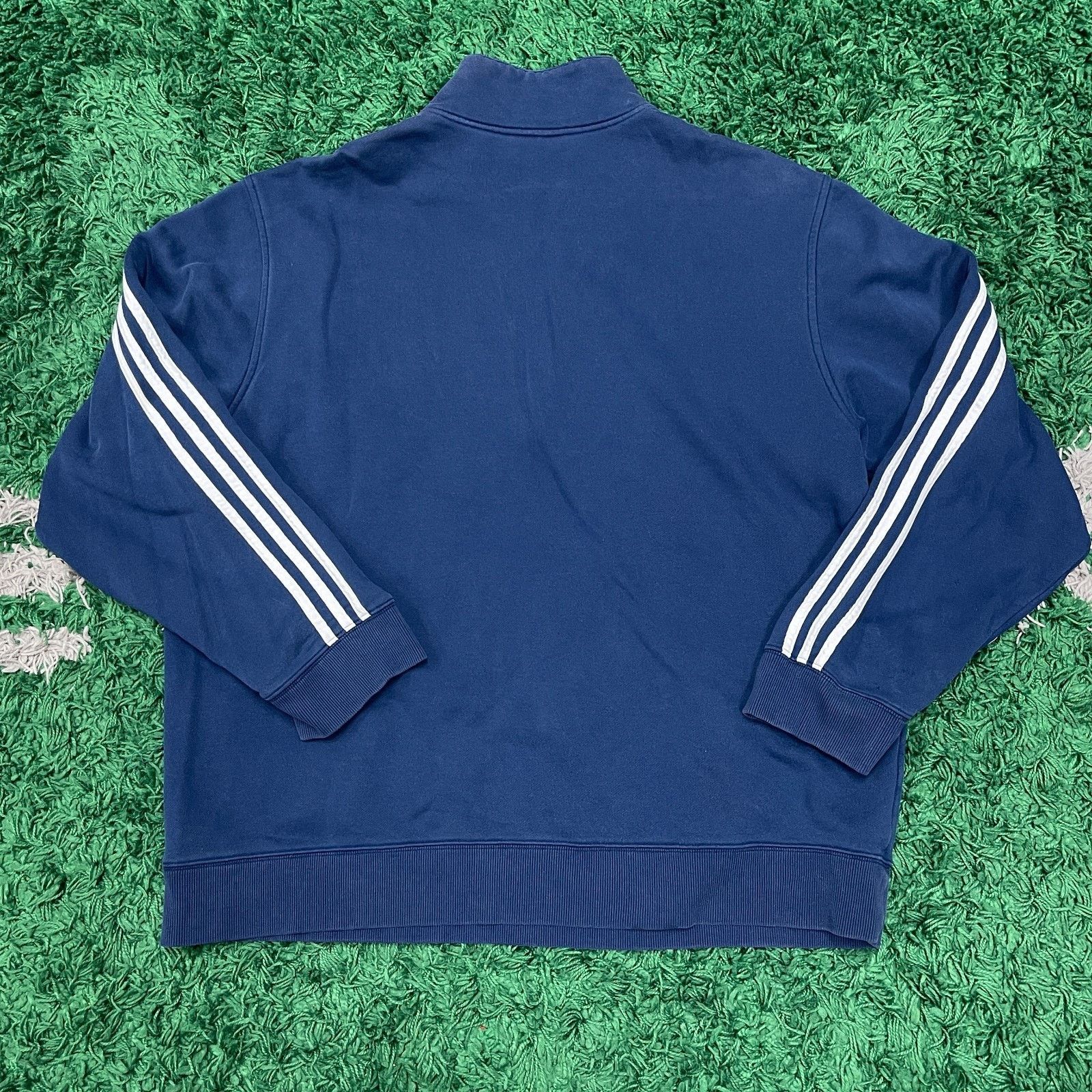 Adidas Adidas 1/4 Zip Pullover Sweater Navy Blue Size XL B12 Size US XL / EU 56 / 4 - 9 Thumbnail