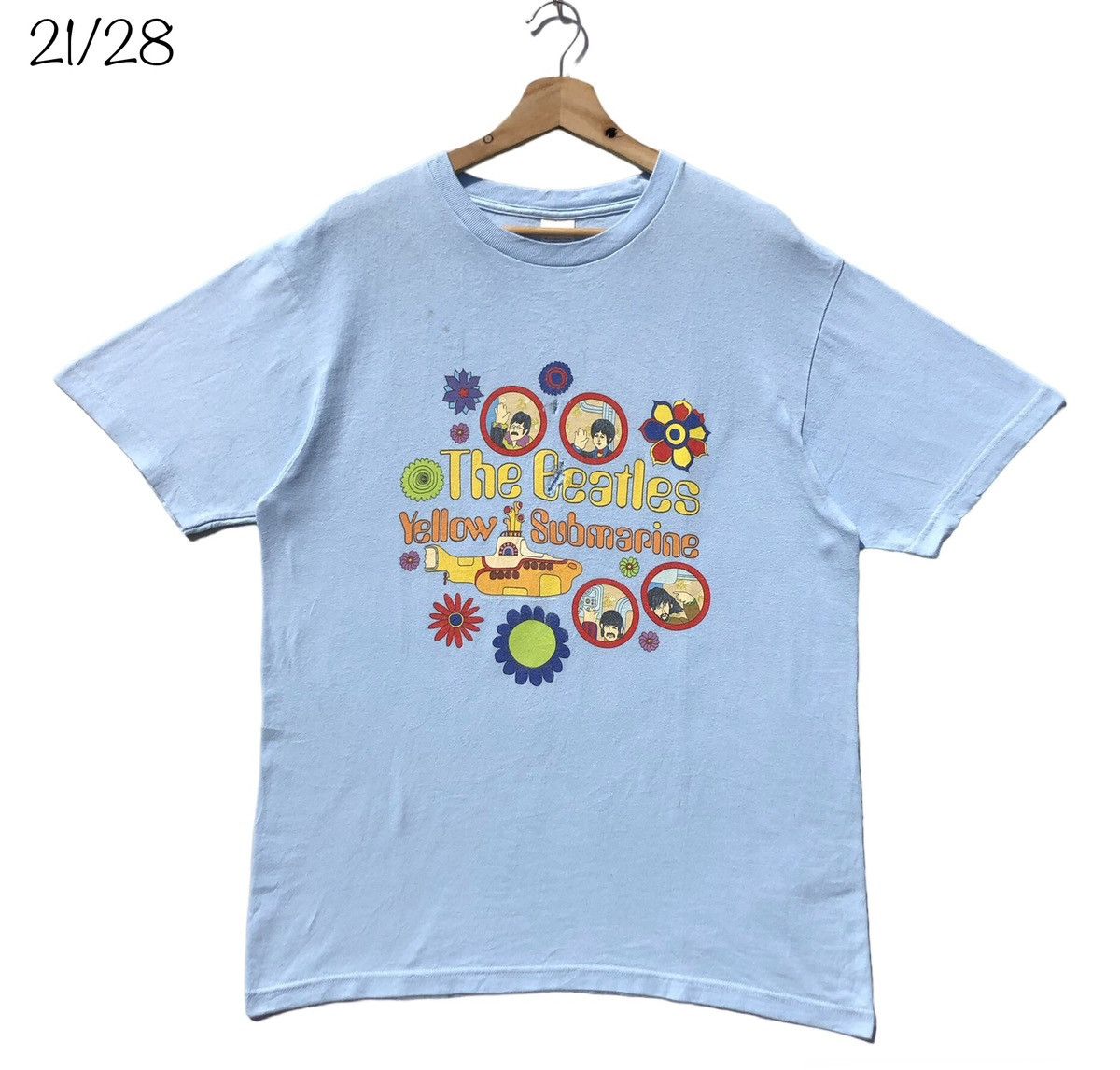 image of Band Tees x Rock T Shirt The Beatles Yellow Submarine in Blue, Men's (Size Large)