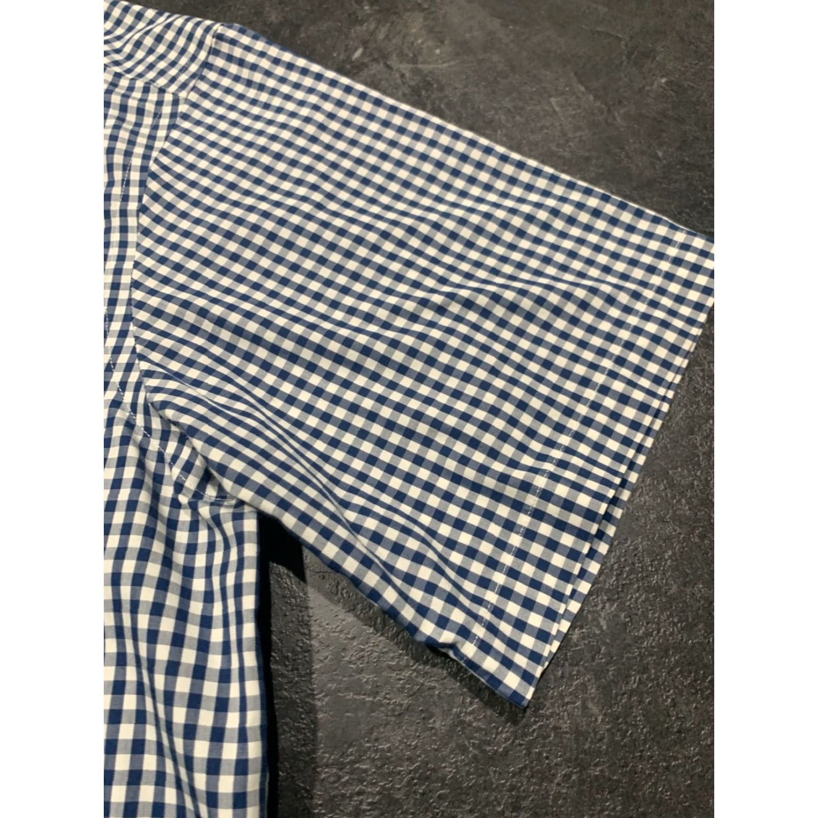 Vintage L.L. Bean Men's Short Sleeve Button-Up Shirt Large Blue White Plaid Casual Wear All Seasons Size US L / EU 52-54 / 3 - 3 Thumbnail