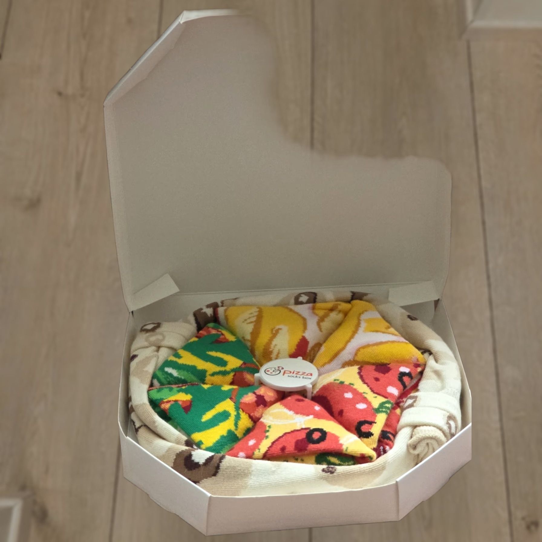 Rainbow Rainbow Pizza Socks Box 4 Pairs Unisex Adults Socks Mid Calf 9-13 Multicolor Geometric Novelty Socks by Rainbow Size ONE SIZE - 1 Thumbnail