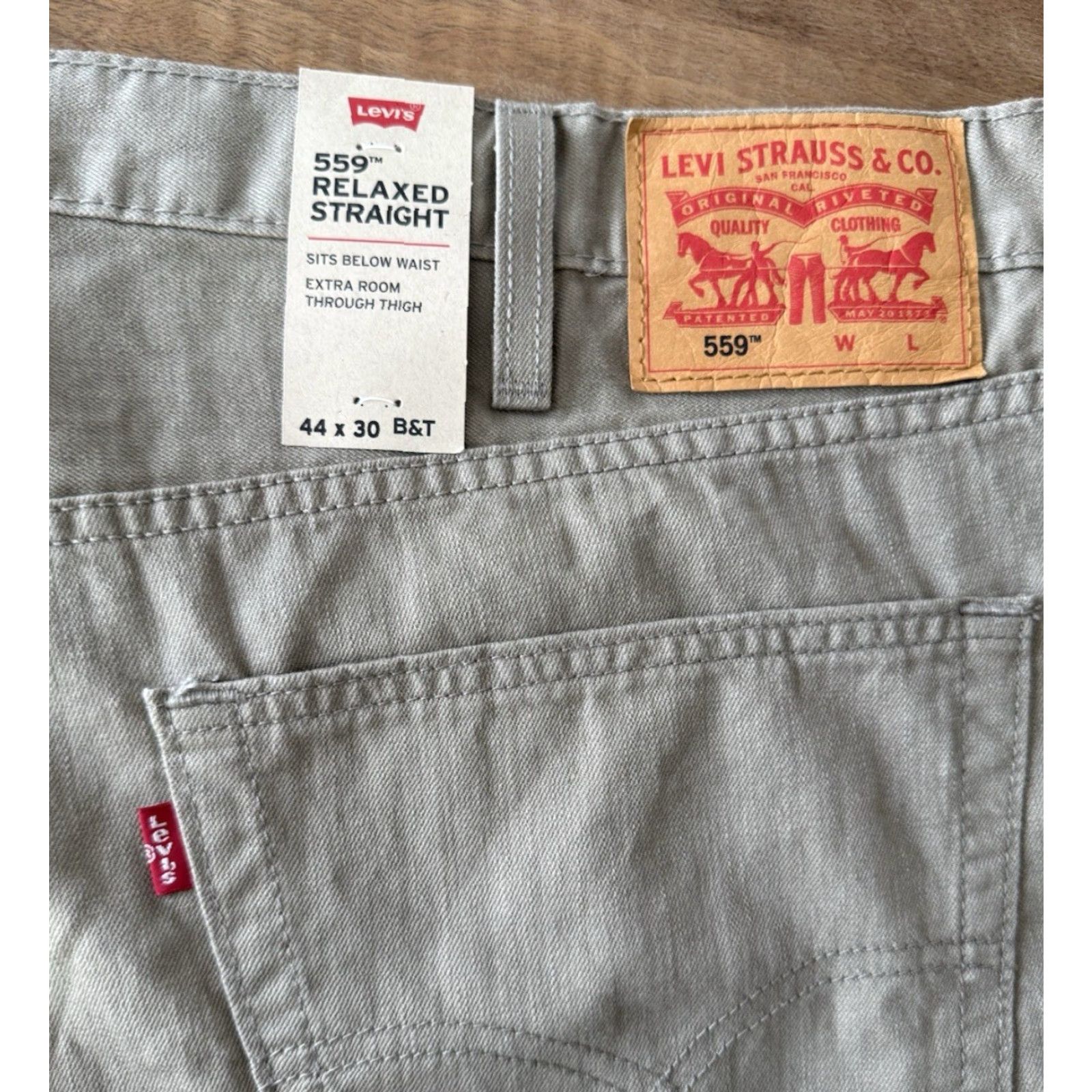 Levi's Levi's 559 Jeans Men Big & Tall 44x30 Beige Relaxed Straight Denim 5-Pocket Button Zip Size US 44 / EU 60 - 5 Thumbnail
