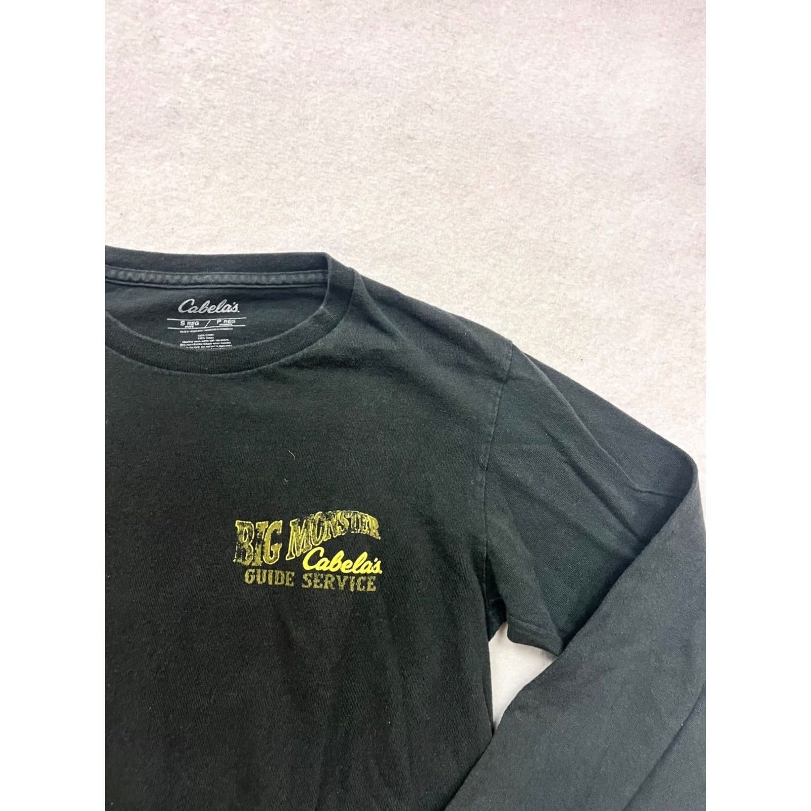 Vintage Cabela'S Big Monster Guide Service: Mens Small Black Long Sleeve Shirt #8197 Size US S / EU 44-46 / 1 - 4 Thumbnail
