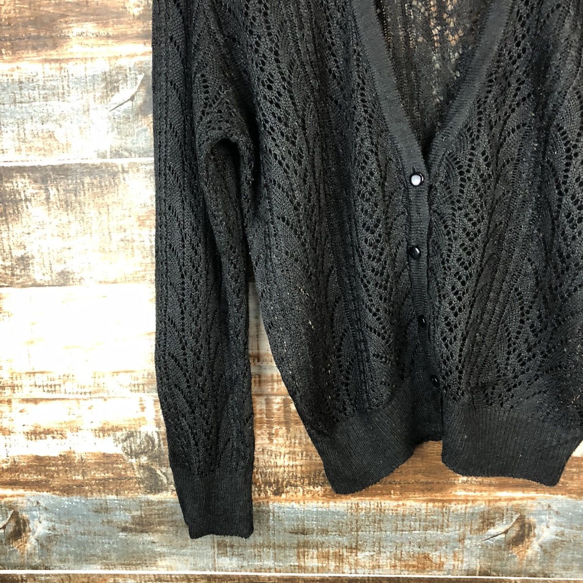 Japanese Brand Japan vintage crochet mesh net Cardigan Knitwear #A1636 Size L / US 10 / IT 46 - 7 Thumbnail