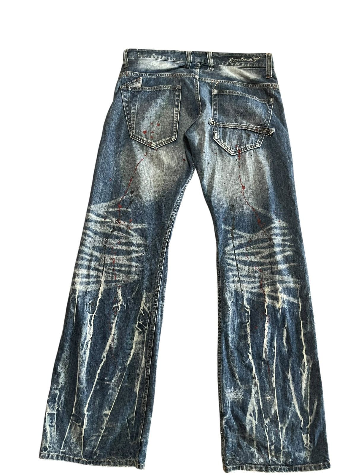 If Six Was Nine Root ThREE Splash Paints Denim Pants Size US 34 / EU 50 - 2 Thumbnail