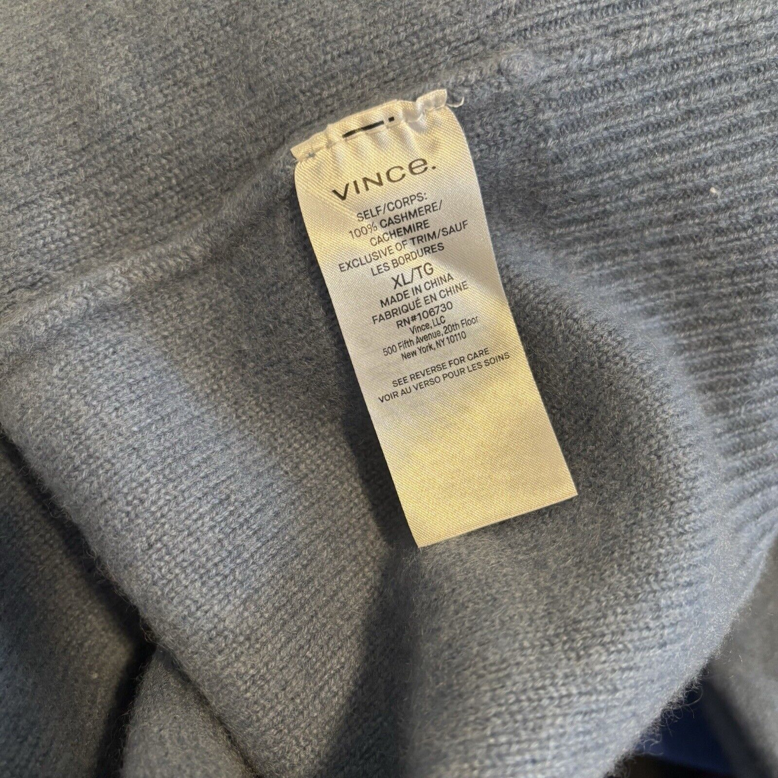 Vince Women’s Vince Cashmere Blue Sweater Mock Neck XL Cashmere Size XL / US 12-14 / IT 48-50 - 4 Thumbnail