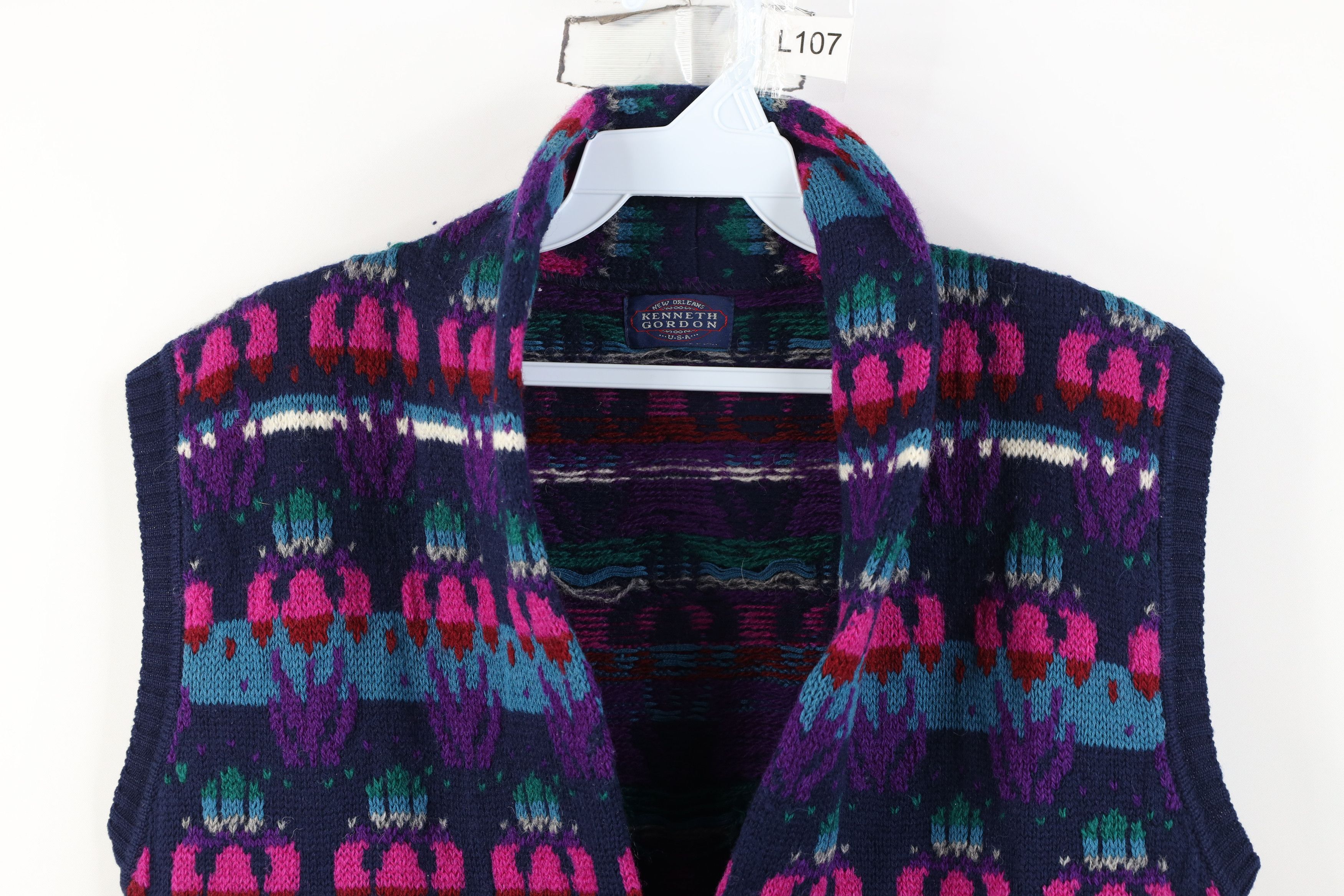 Vintage Vintage 90s Streetwear Fair Isle Flower Sweater Vest USA Size M / US 6-8 / IT 42-44 - 2 Thumbnail