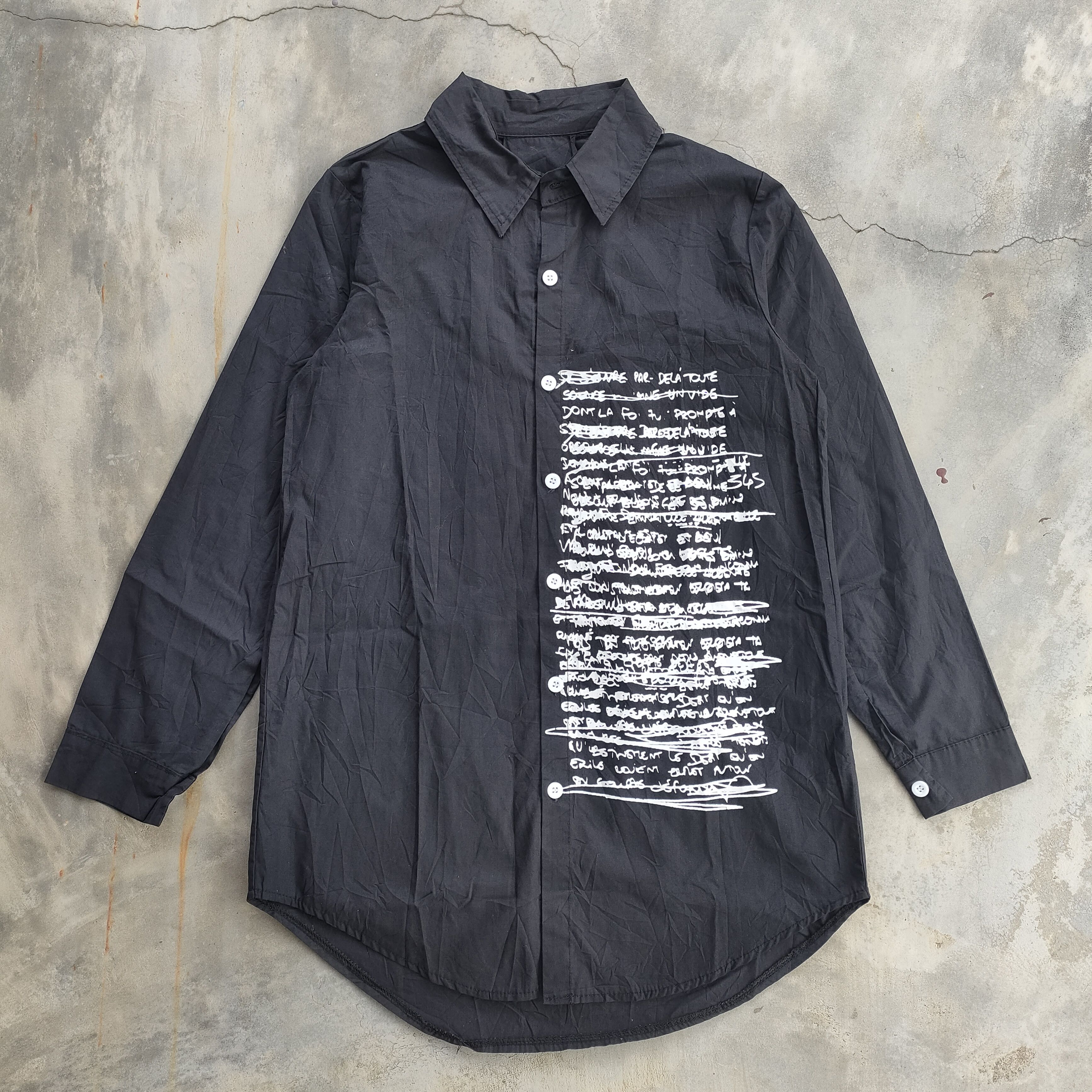 Japanese Brand Japanese Poem Black Shirt Chou Chou Size US M / EU 48-50 / 2 - 1 Thumbnail