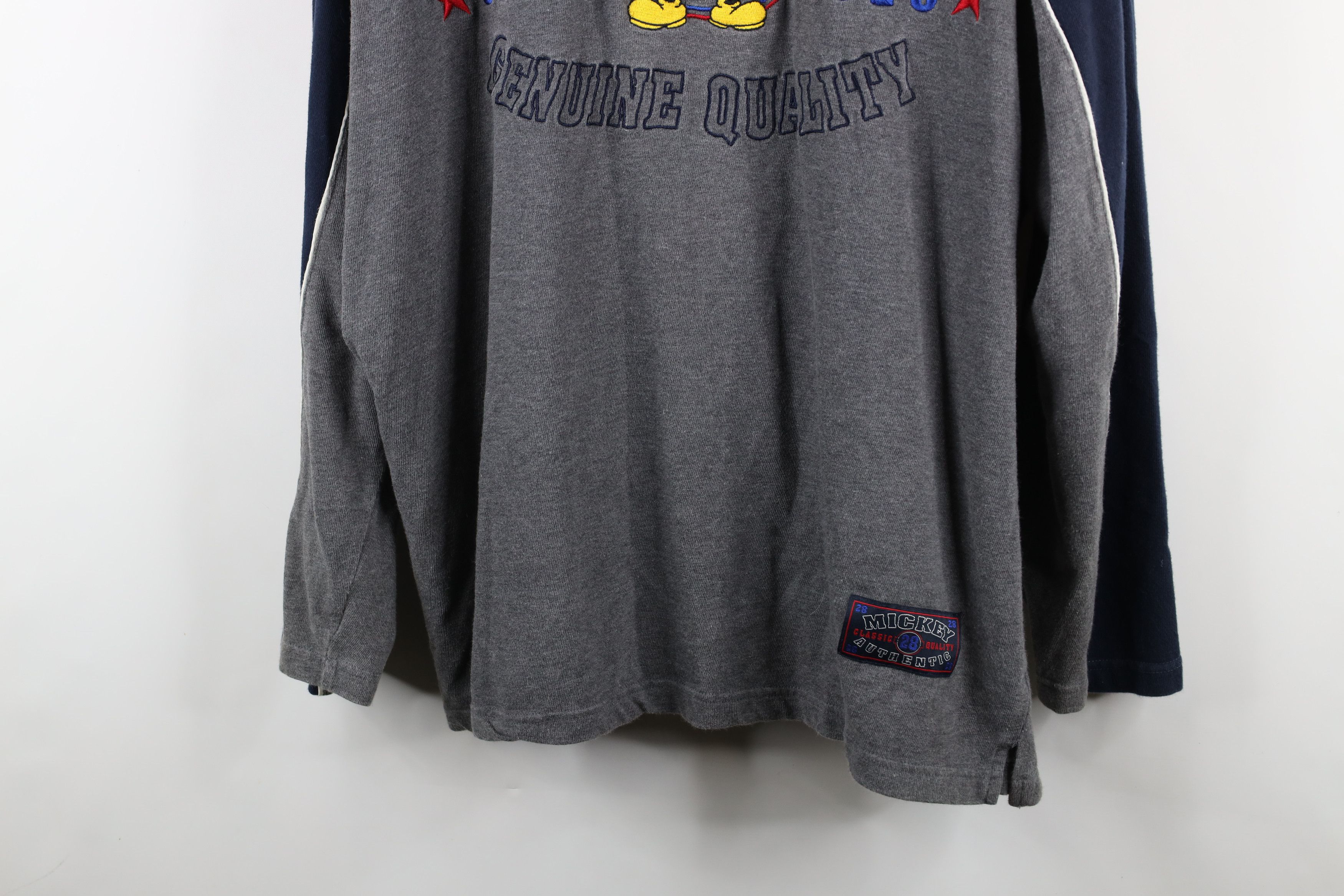 Disney × Vintage Vintage 90s Disney Mickey Mouse Ribbed Long Sleeve T-Shirt Size US XXL / EU 58 / 5 - 3 Thumbnail