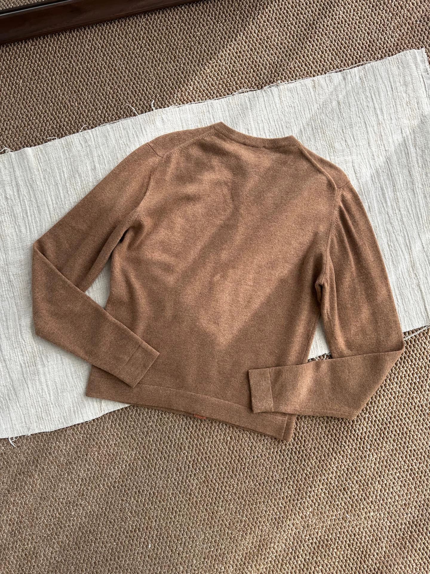 Hermes HERMES 90s Brown Cashmere Knit Sweater Gold Button Size L / US 10 / IT 46 - 5 Thumbnail