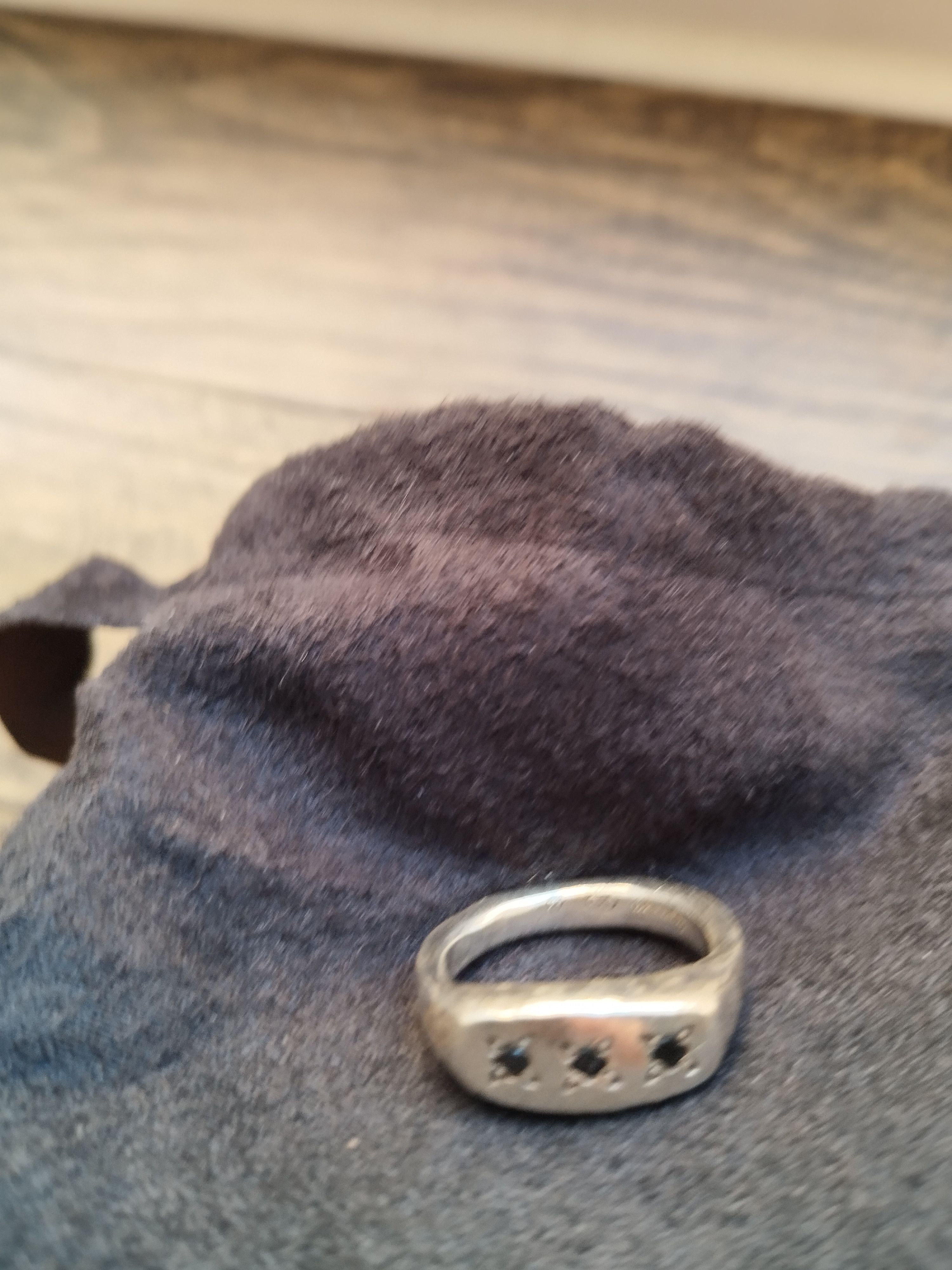 Henson Henson Black Diamond 925 Signet Ring Size ONE SIZE - 4 Thumbnail