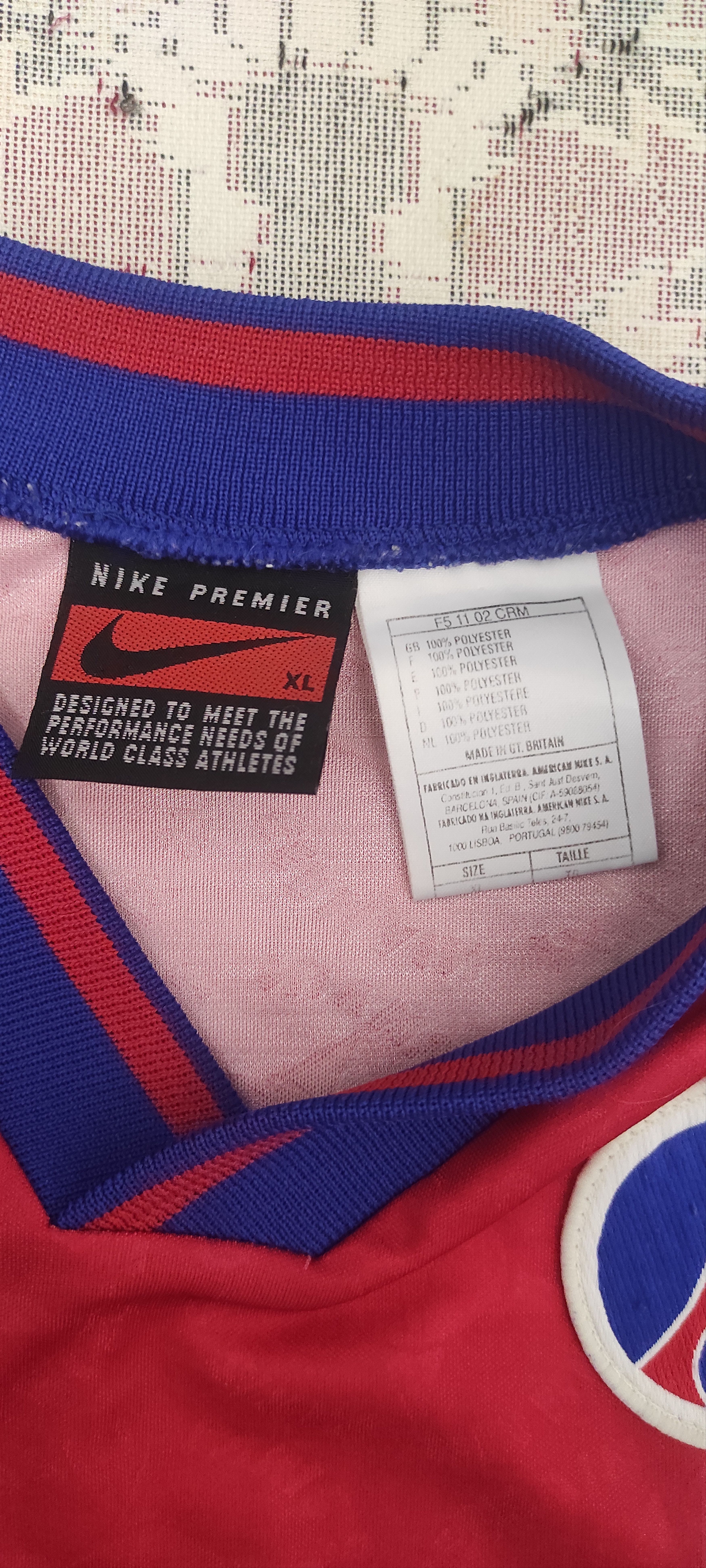 Nike PSG Paris Saint-Germain #11 Home football shirt 1995 - 1996 Size US XL / EU 56 / 4 - 2 Thumbnail