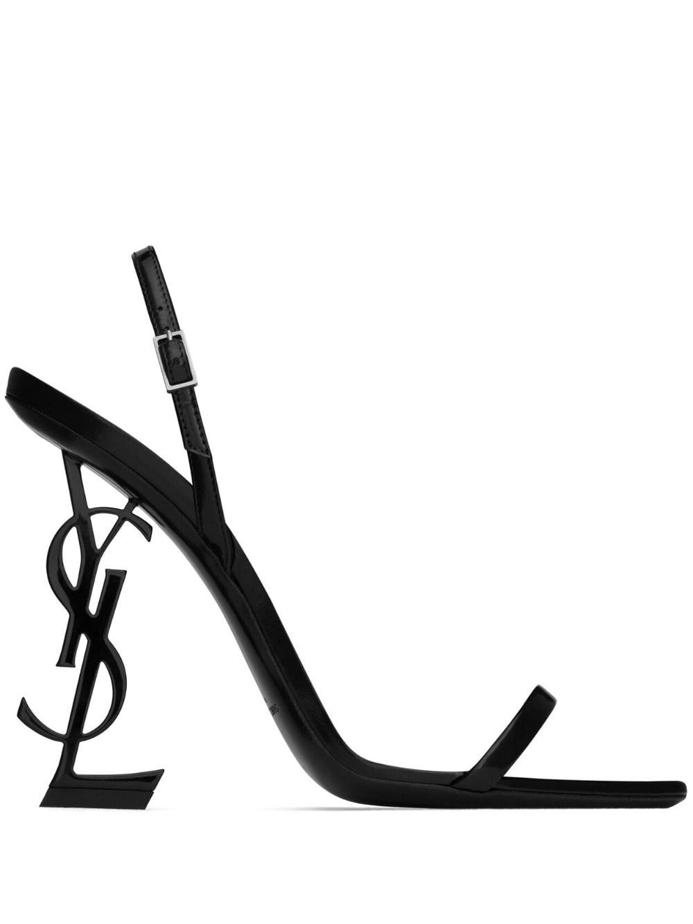 Saint Laurent Paris Opyum 110mm slingback sandals in glazed leather Size US 11 / IT 41 - 1 Thumbnail