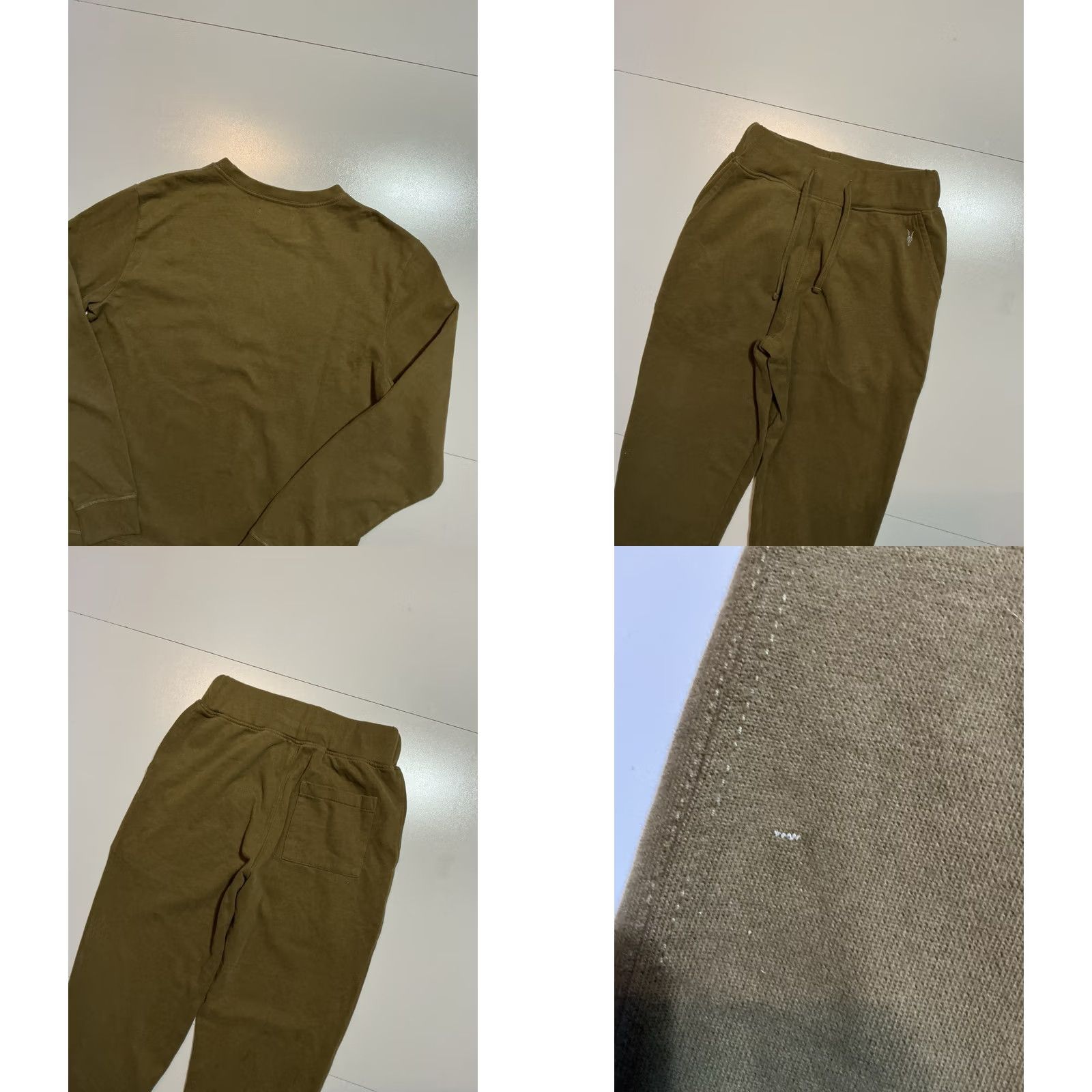 Allsaints AllSaints Ram Skull Olive Green Aven Crewneck Sweatshirt Jogger 2PC Set M/S Sweatpants Crew Neck Mens Sweatsuit Size 40R - 8 Thumbnail