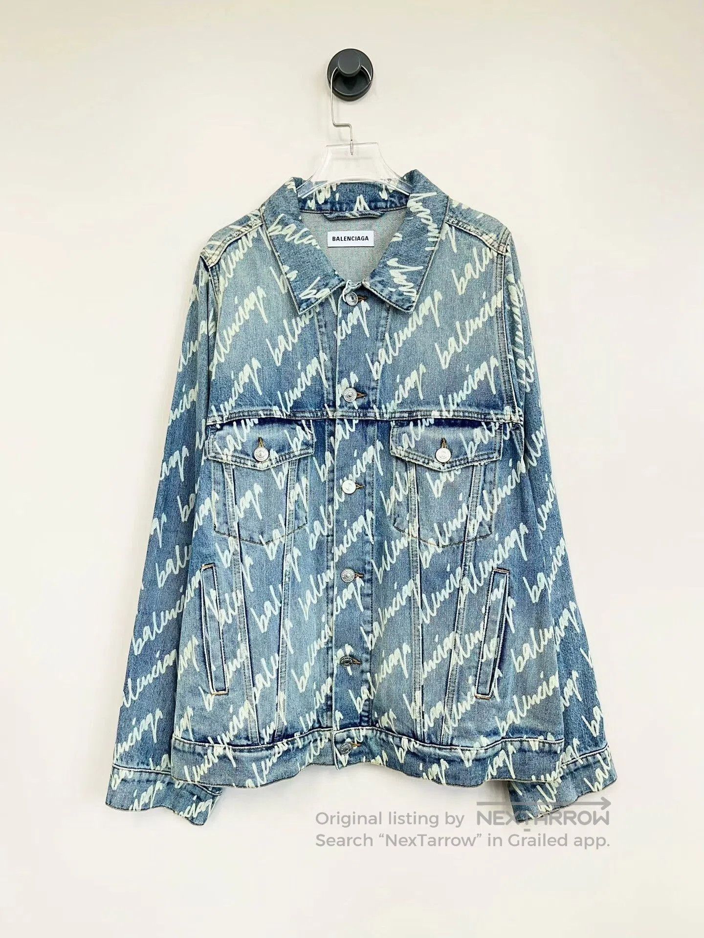 Balenciaga Balenciaga Blue Logo Denim Jacket. Size US XS / EU 42 / 0 - 1 Thumbnail