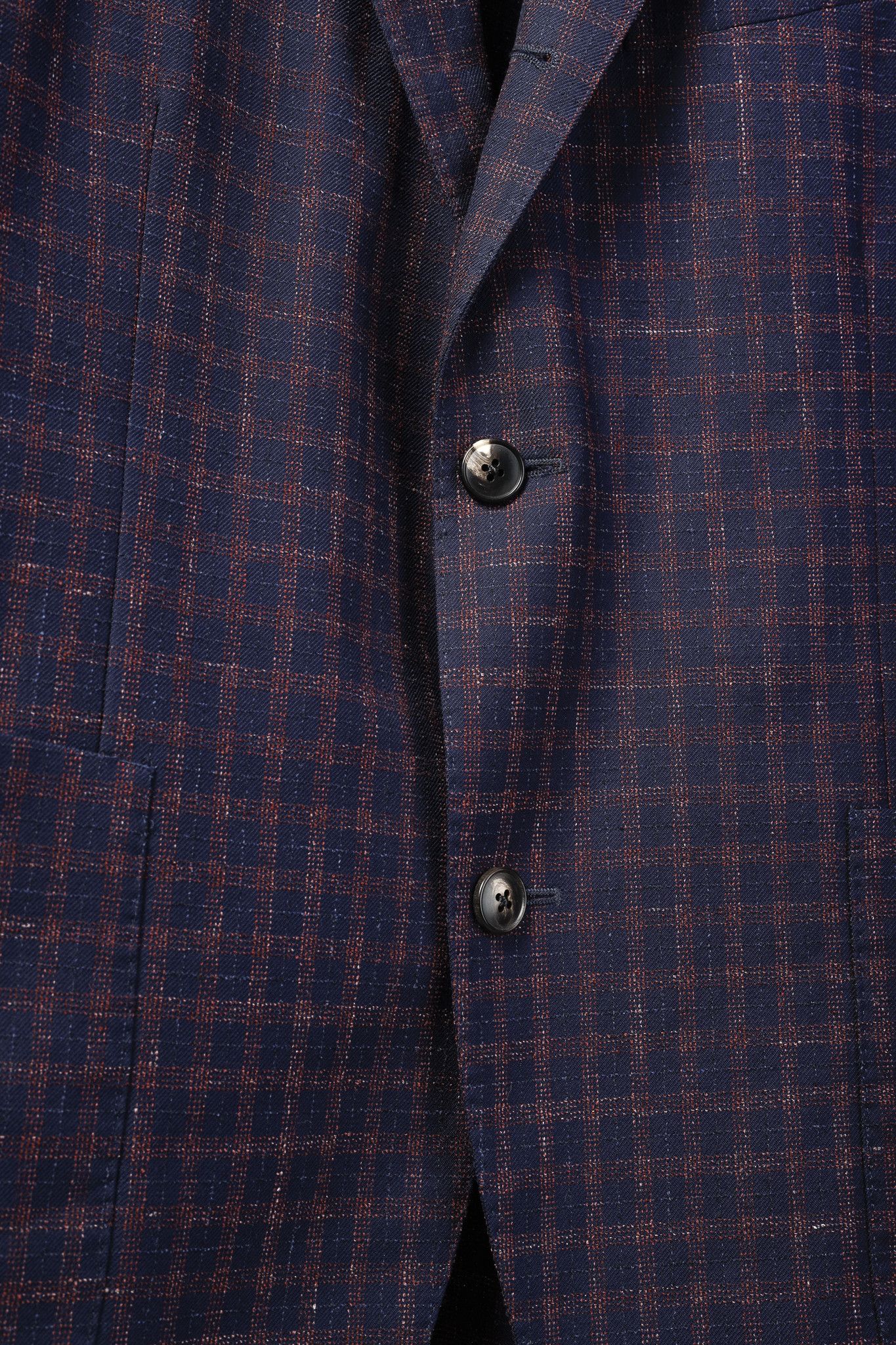 Boglioli Boglioli Navy Red Check Single-Breasted 3-Button Blazer Size 38R - 6 Thumbnail