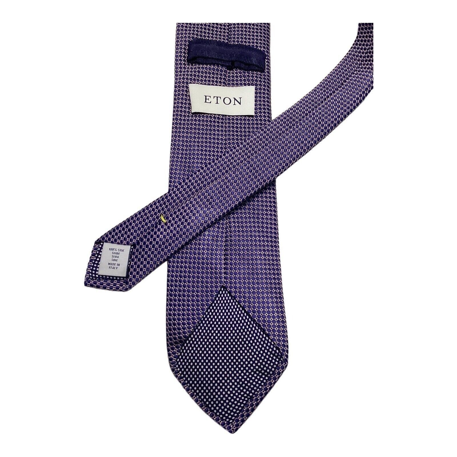 Eton ETON Purple Geometric Luxury Silk Tie Made In Italy W: 2.75" Size ONE SIZE - 4 Thumbnail