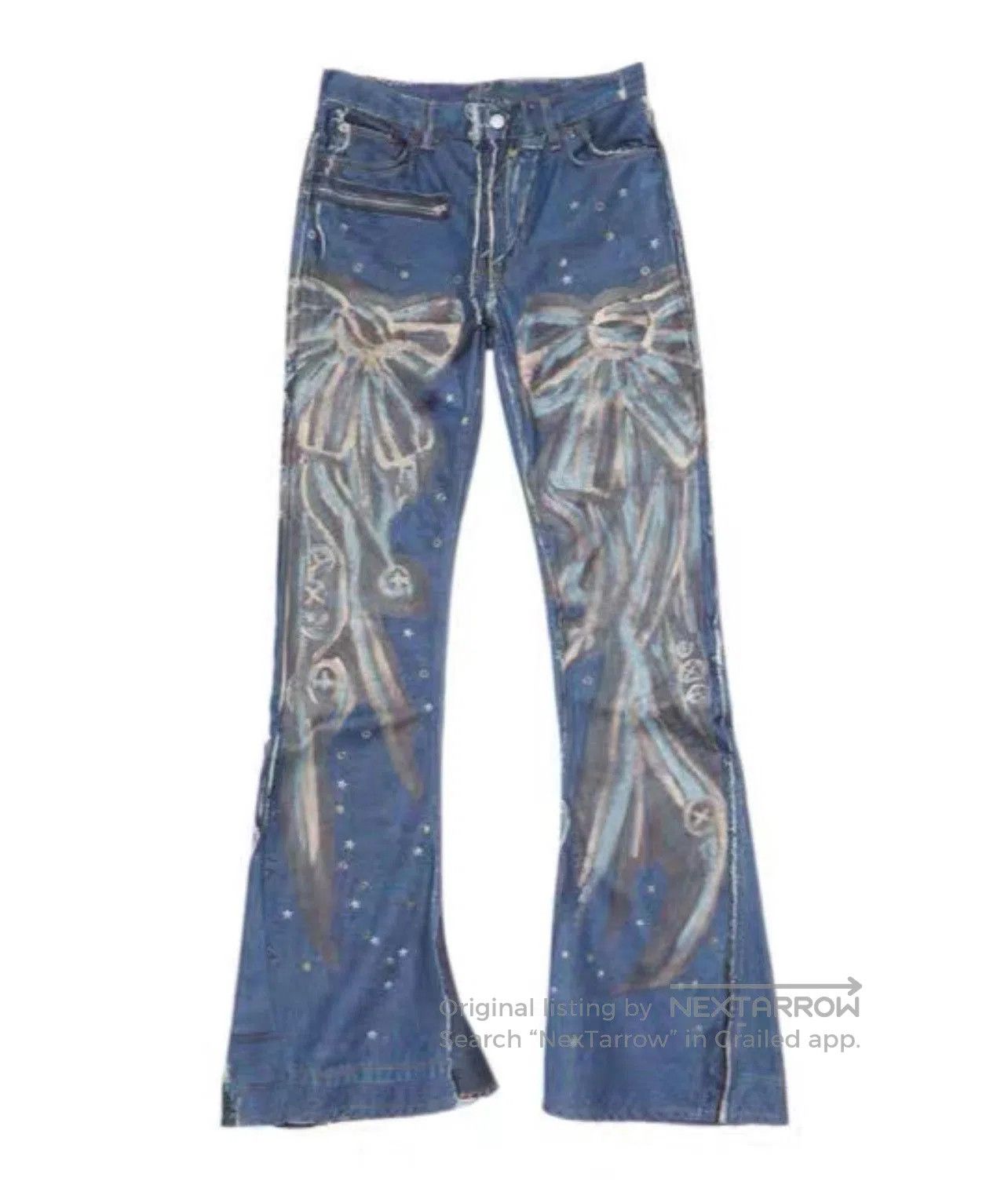 Acne Studios Acne Studios Bow Digital Print Flared Jeans. Size 41" - 2 Thumbnail