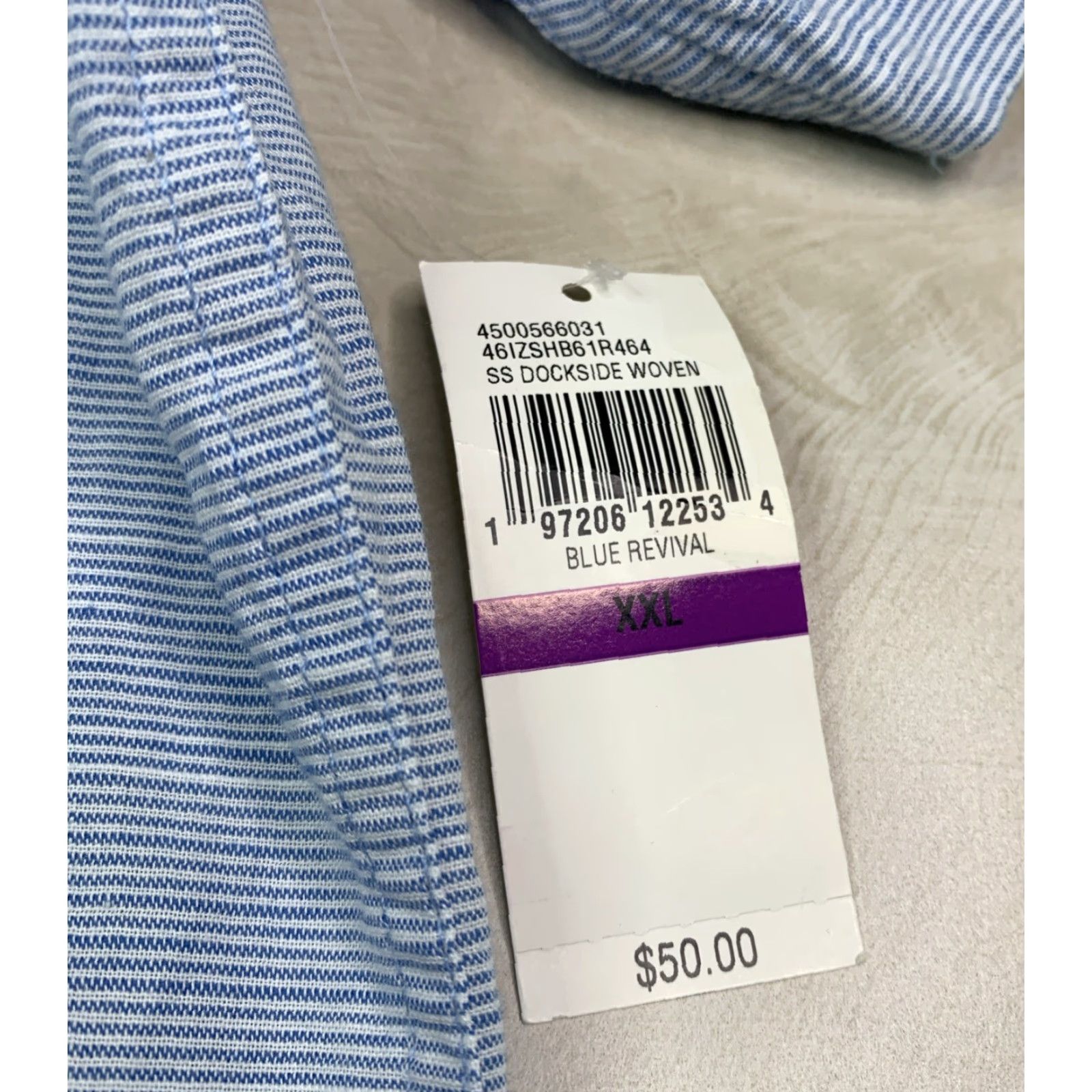 Izod IZOD Saltwater Dockside Woven Oxford Short Sleeve Blue Mens 2XL NWT-12722 Size US 39 - 4 Thumbnail