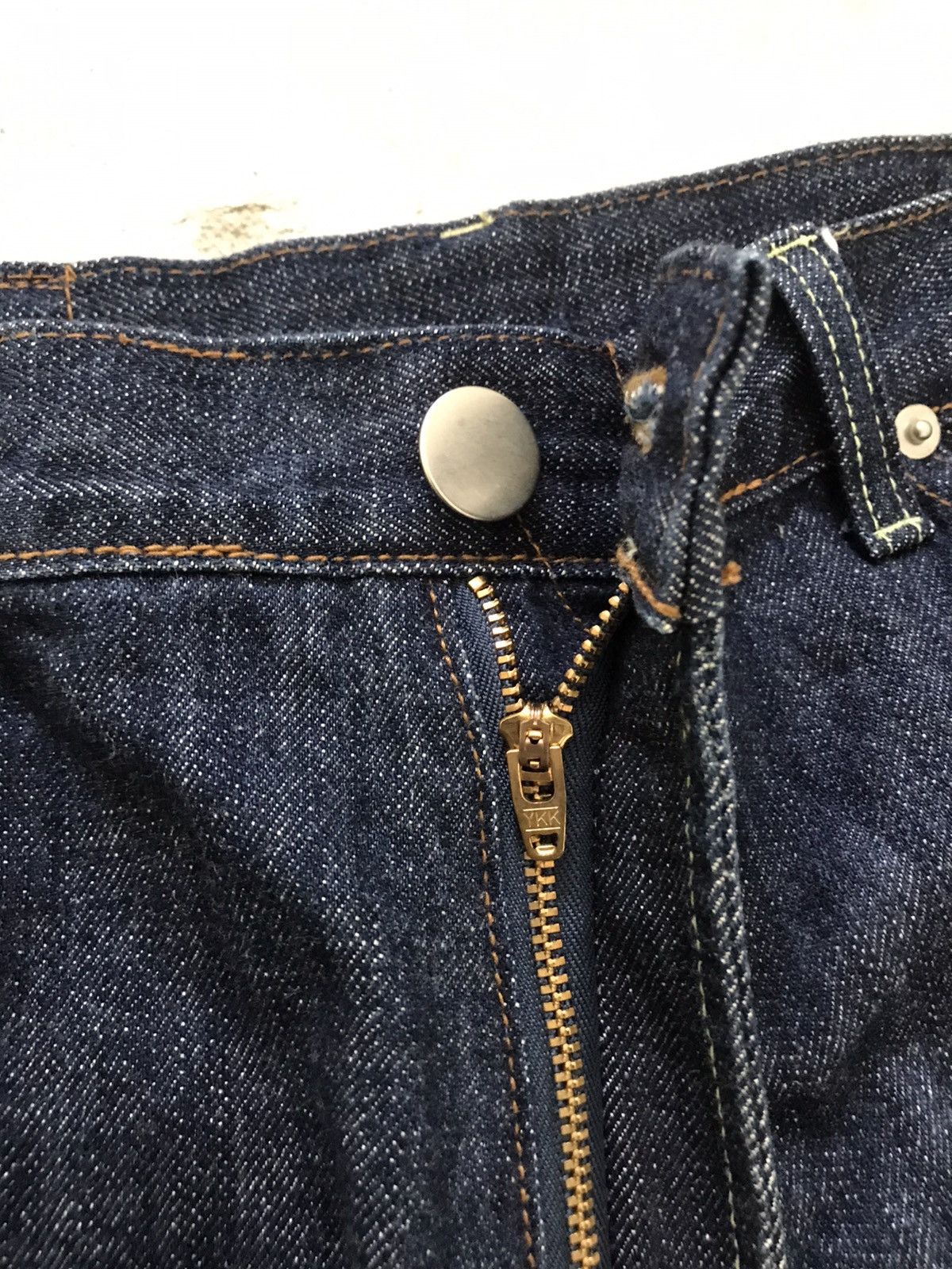 Japanese Brand ONIGASHIMA Raiijin Painted Blue Denim Jeans Size US 36 / EU 52 - 8 Thumbnail