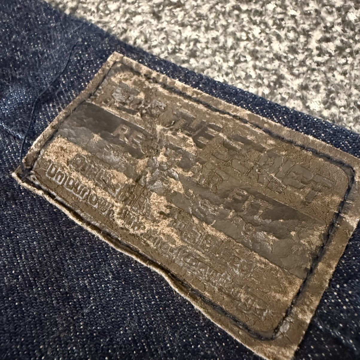 Indigo 🔥🇯🇵 Vintage 80s Japanese Selvedge Ft. Script Denim Rare Size US 34 / EU 50 - 8 Thumbnail