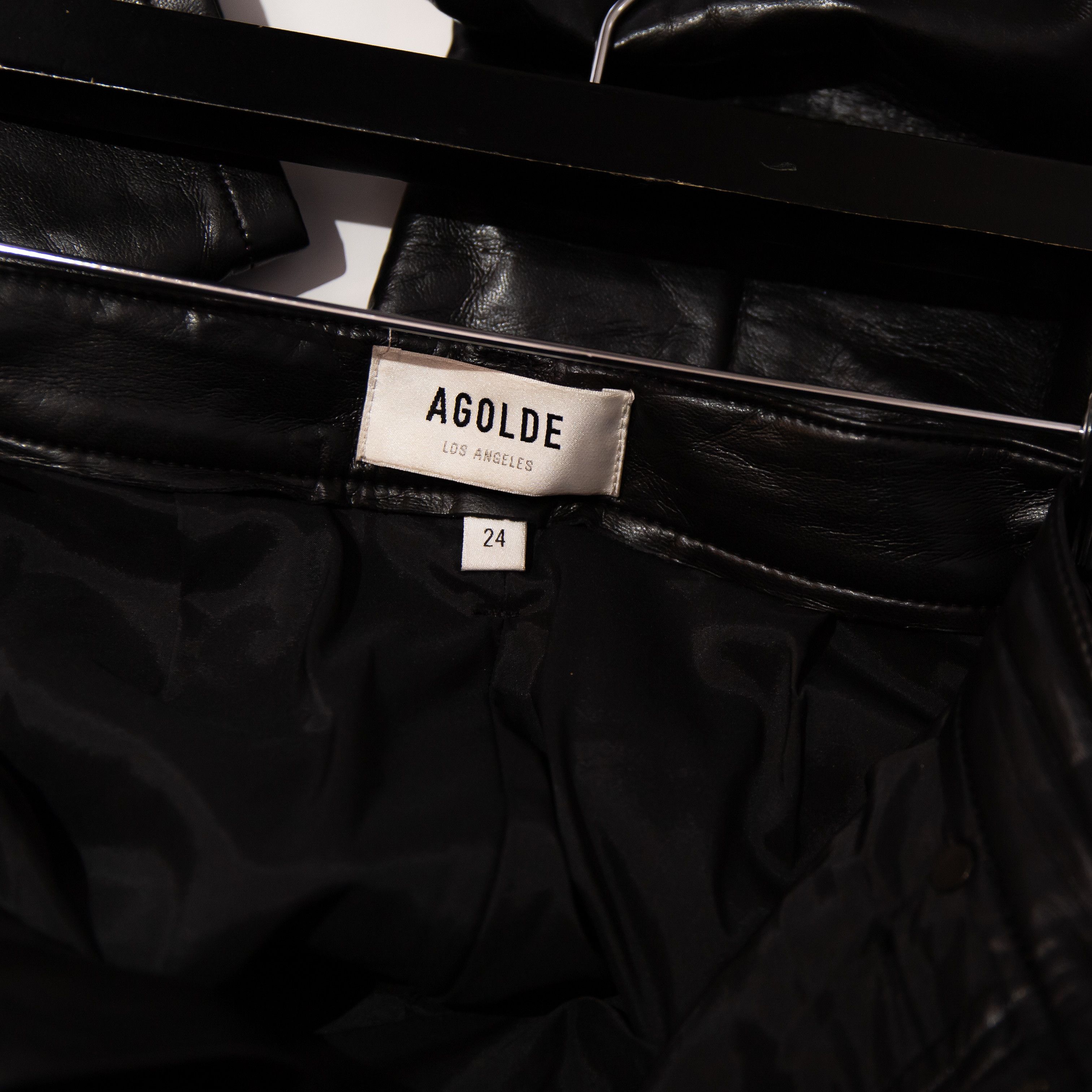 Agolde Agolde Recycled Leather Fitted Straight Leg Size 24" / US 00 / IT 34 - 2 Thumbnail
