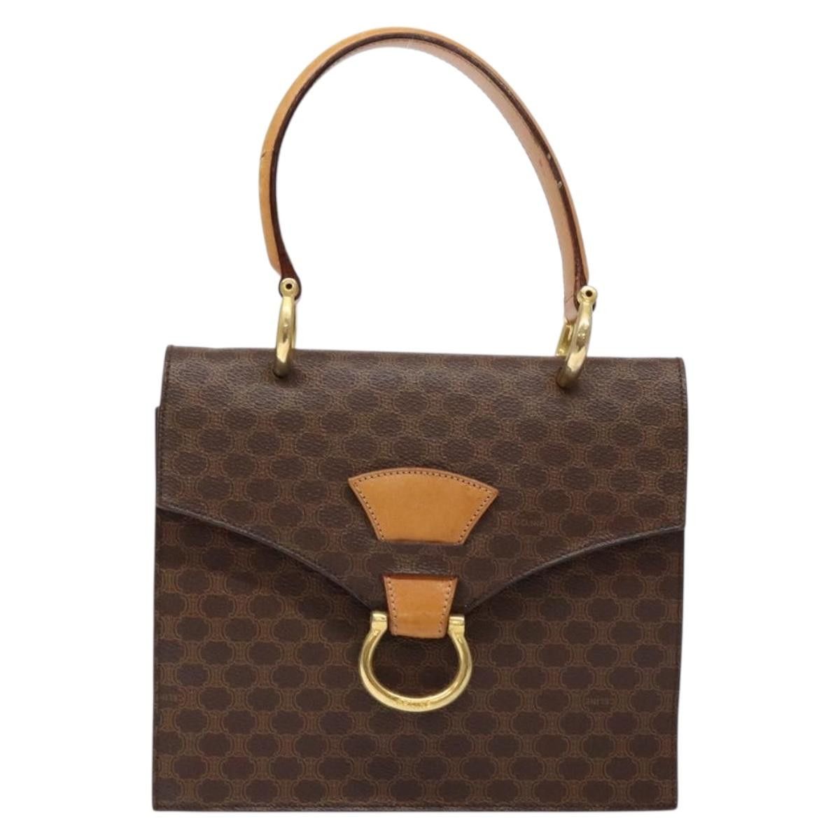 Celine CELINE Macadam Canvas Hand Bag Pvc Leather Brown Gold Size ONE SIZE - 2 Thumbnail