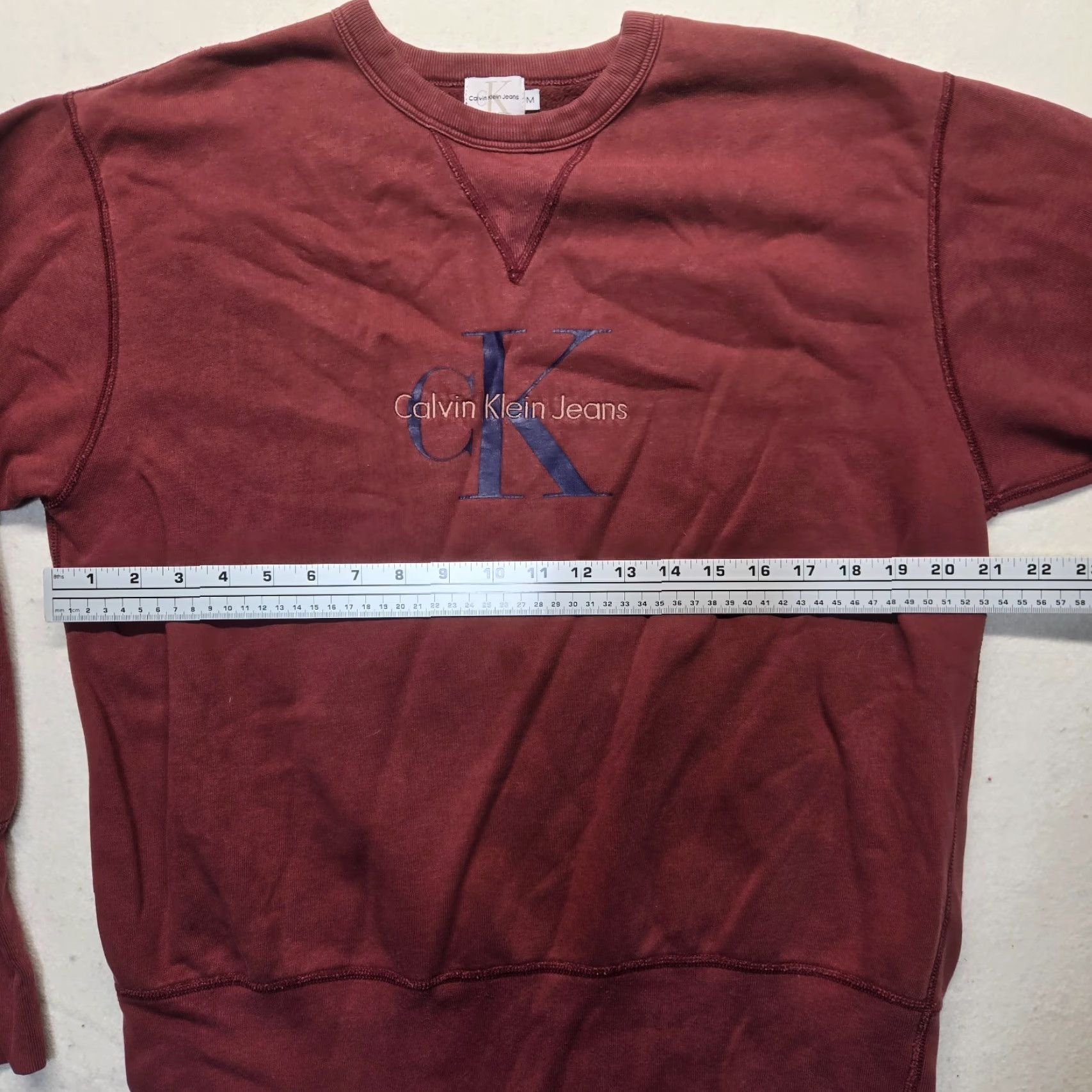 Calvin Klein Calvin Klein Red Sweater Pullover Adult Men's Size M Knit CK Spellout Logo Classic Size US M / EU 48-50 / 2 - 4 Thumbnail