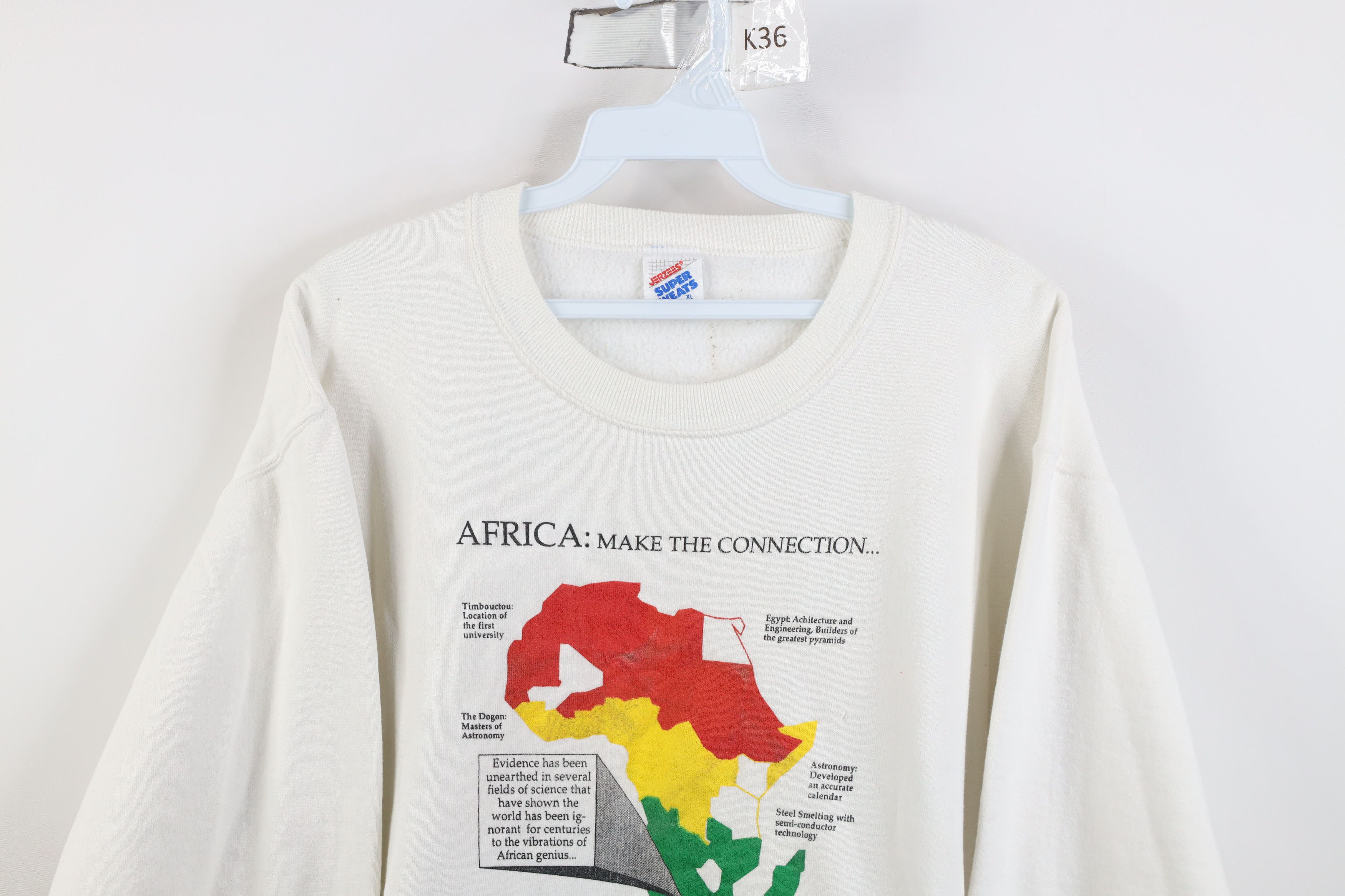 Vintage Vintage 90s Streetwear Africa Black Power Sweatshirt Size XL / US 12-14 / IT 48-50 - 2 Thumbnail