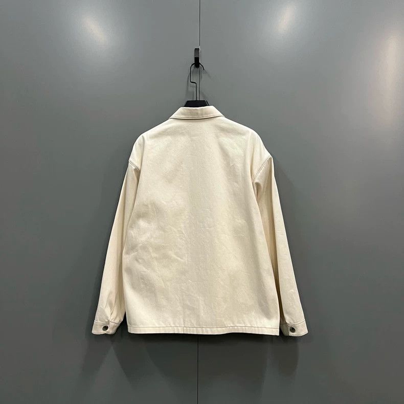 Prada Prada Beige triangle logo denim shirt 2501-Nextarrow Size US XL / EU 56 / 4 - 2 Thumbnail