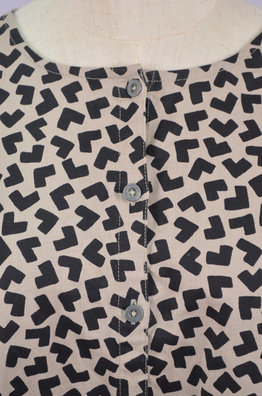 Designer Gudrun Sjoden Print Cotton Linen Tunic Shirt Size M Relaxed Size M / US 6-8 / IT 42-44 - 4 Thumbnail