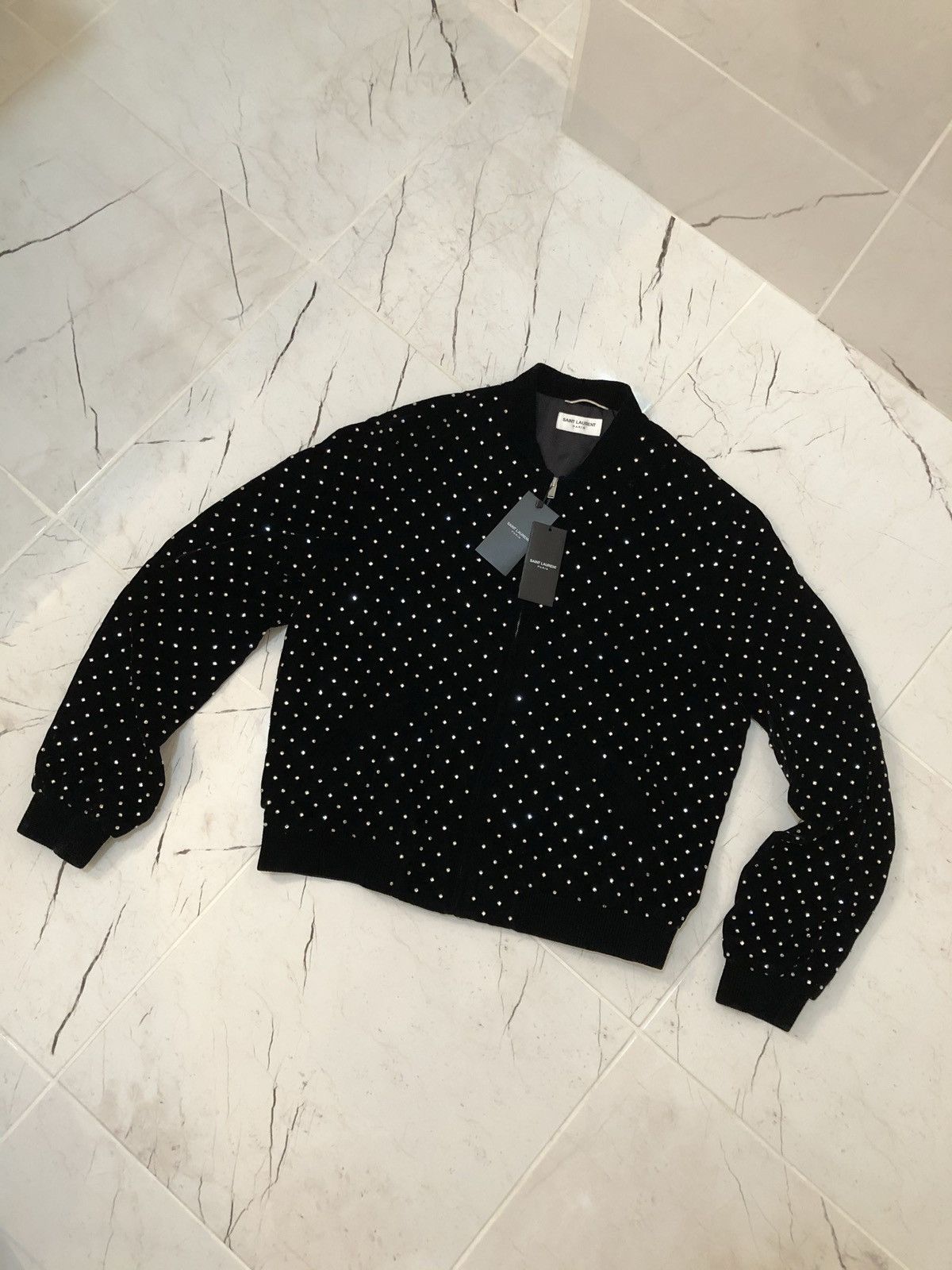Saint Laurent Paris SAINT LAURENT CRYSTAL STUD JACKET Size US L / EU 52-54 / 3 - 1 Thumbnail