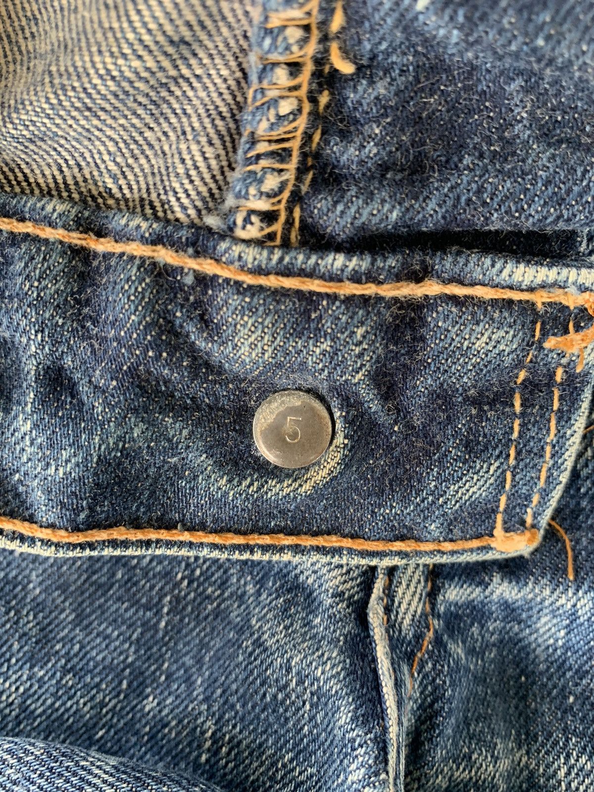 Levi's Vintage 60s Levis Big E 502 #5 Distressed Selvedge Denim Size US 29 - 3 Thumbnail
