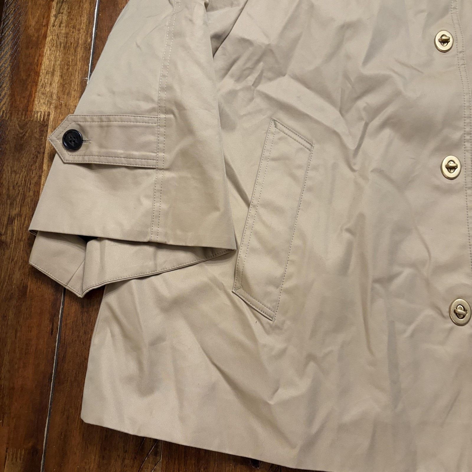 Coach Coach Trench Coat Womens M/L Beige Cotton Blend 3/4 Sleeve Size M / US 6-8 / IT 42-44 - 4 Thumbnail