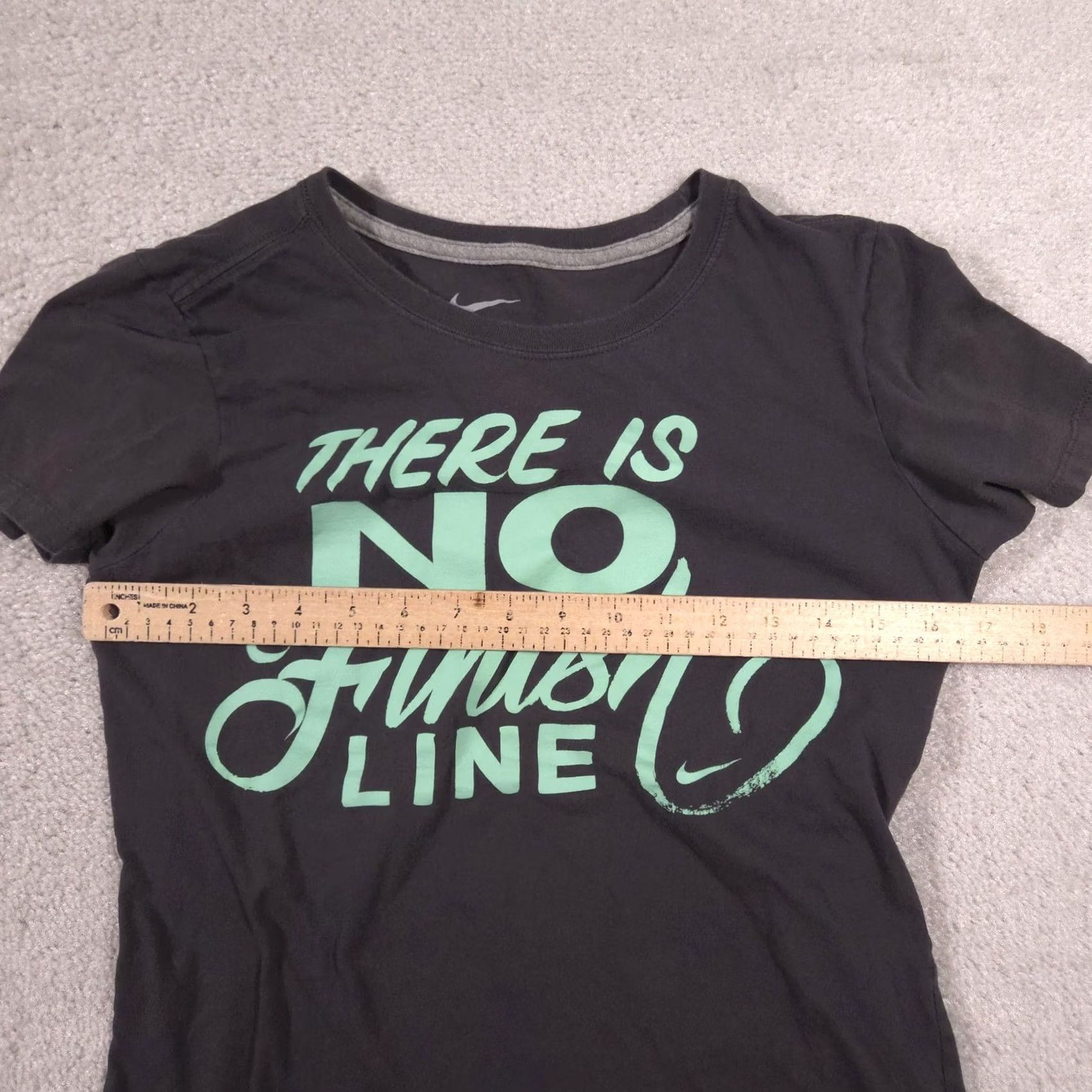 Nike Nike Shirt Womens M Black There Is No Finish Line Crew Neck Graphic Tee Top Size M / US 6-8 / IT 42-44 - 7 Thumbnail