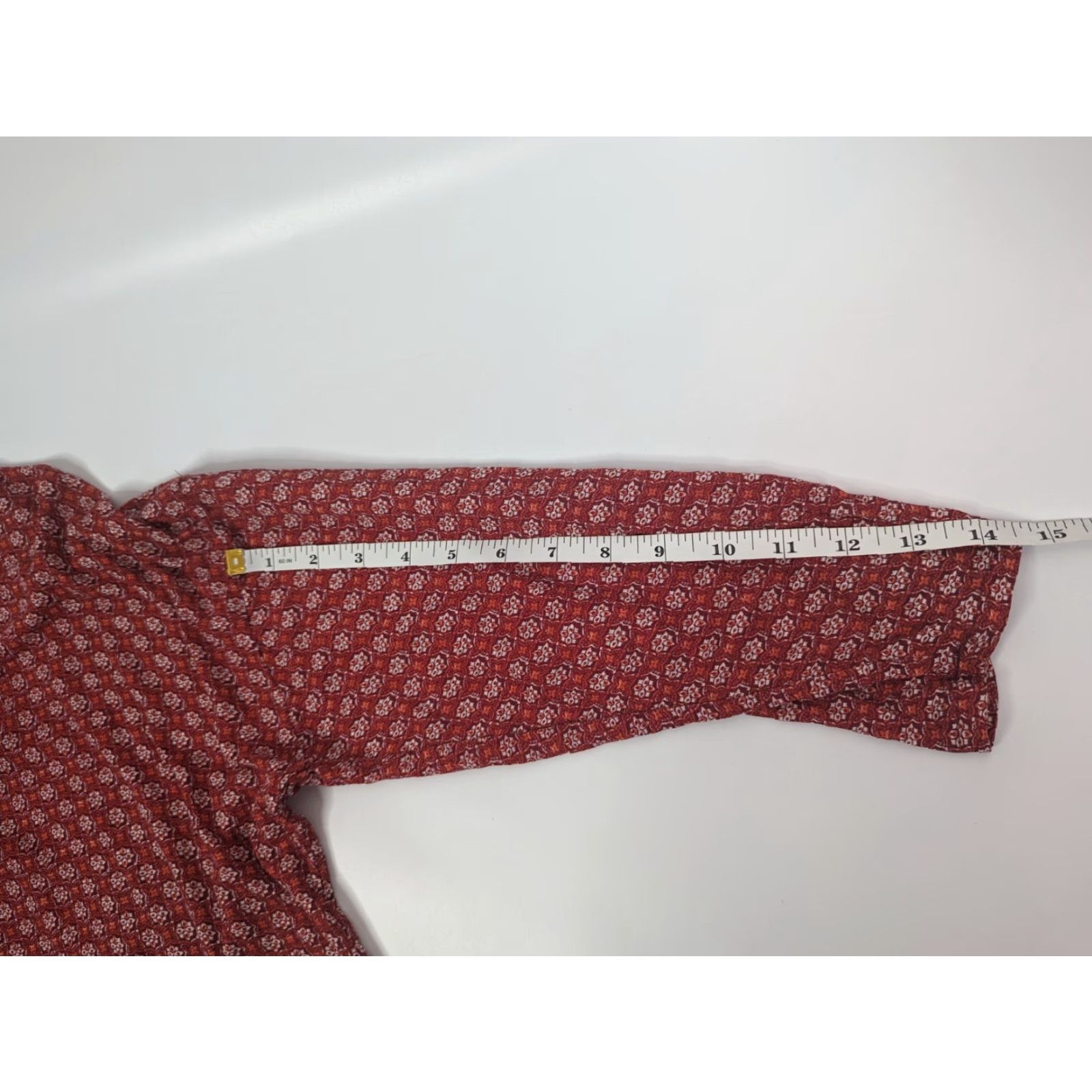 Lucky Brand Lucky Brand Womens Top Shirt Plus Size 2X Red Geometric Boho V-neck Viscose Blouse Size XXL / US 16-18 / IT 52-54 - 7 Thumbnail