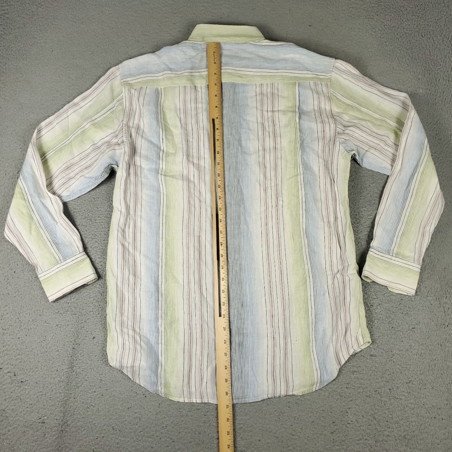 Tommy Bahama Tommy Bahama Button-Up Shirt Mens Medium Green Striped Linen Long Sleeve Casual Size US M / EU 48-50 / 2 - 5 Thumbnail