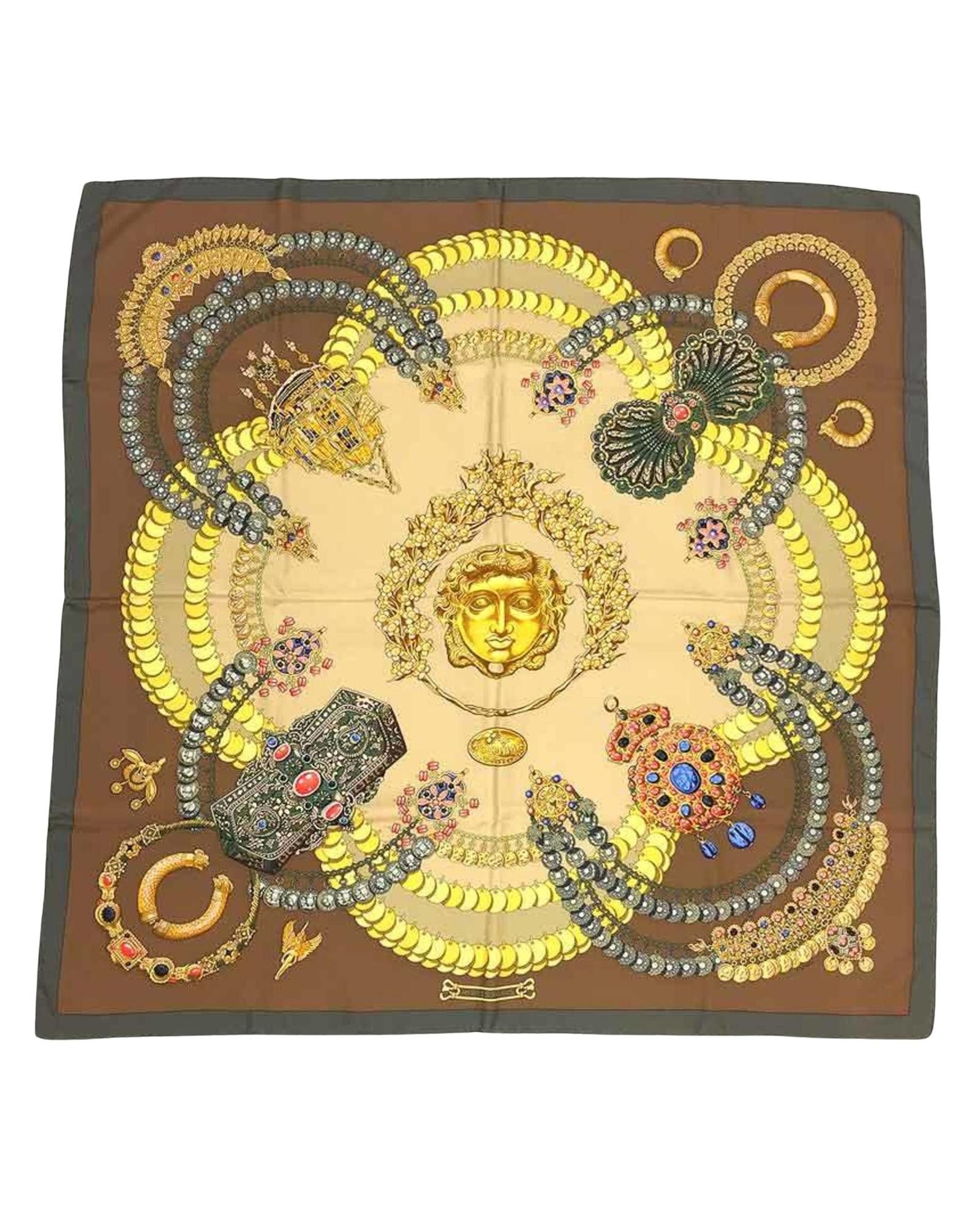 image of Exquisite Hermes Silk Scarf With Unique Design, Women's
