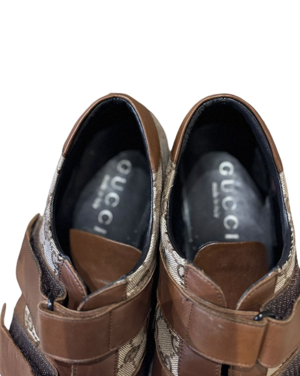 Gucci Gucci Vintage Velcro Monogram Canvas and Leather Shoes Size US 10 / EU 43 - 4 Thumbnail