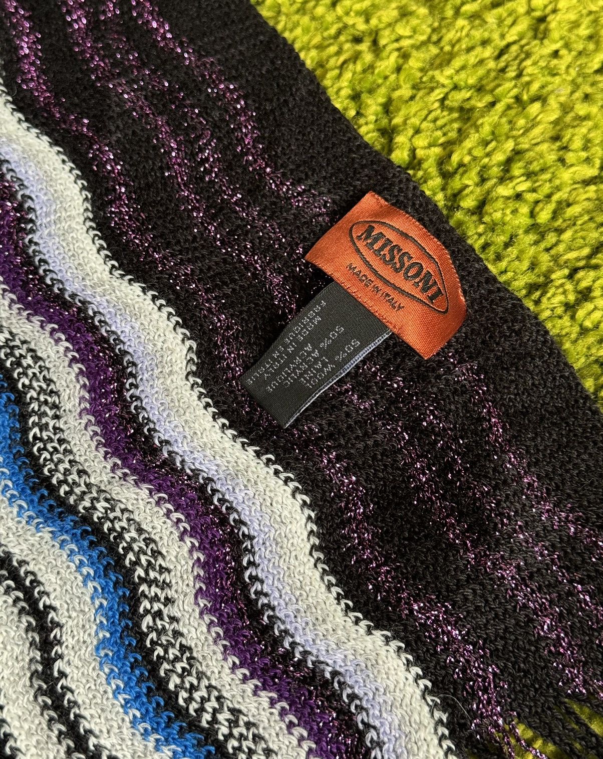 Missoni × Vintage Missoni 2000s vintage coloured wool blend scarf Size ONE SIZE - 2 Thumbnail