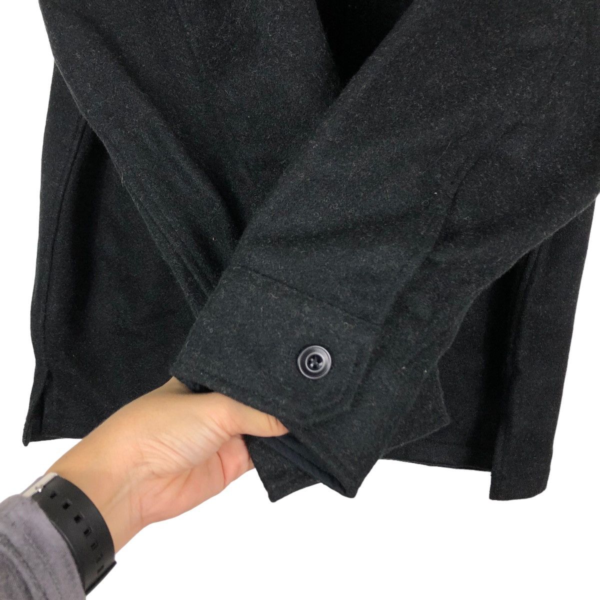 Japanese Brand 🔥Vintage Rich Black Wool Jacket Uniqlo Japan Issey Miyake Size US XL / EU 56 / 4 - 15 Thumbnail