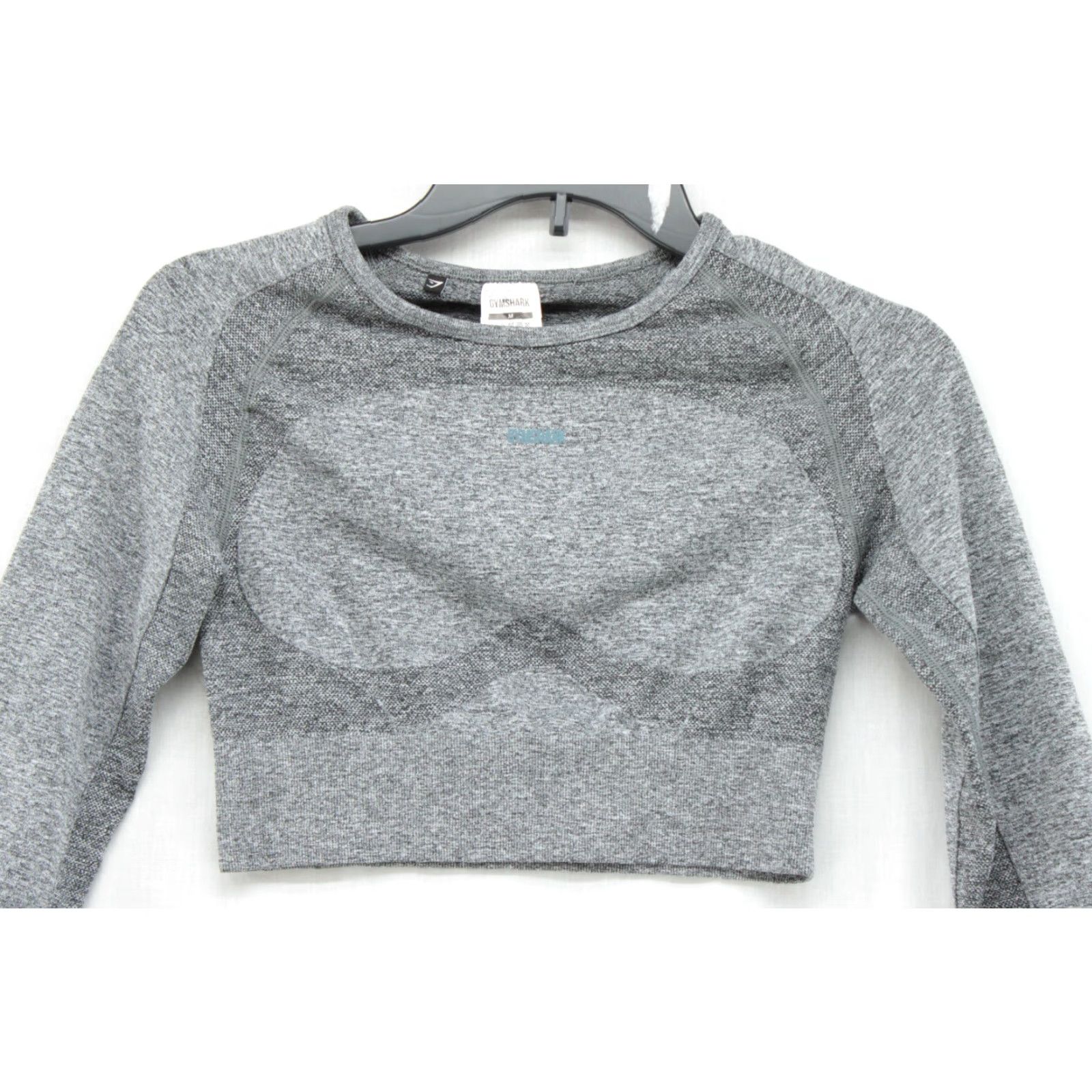 Gymshark Gymshark Top Women's Medium Gray Heather Flex Long Sleeve Cropped Cutout Back Shirt Adult Female Gray Heather Cropped Back Size M / US 6-8 / IT 42-44 - 2 Thumbnail
