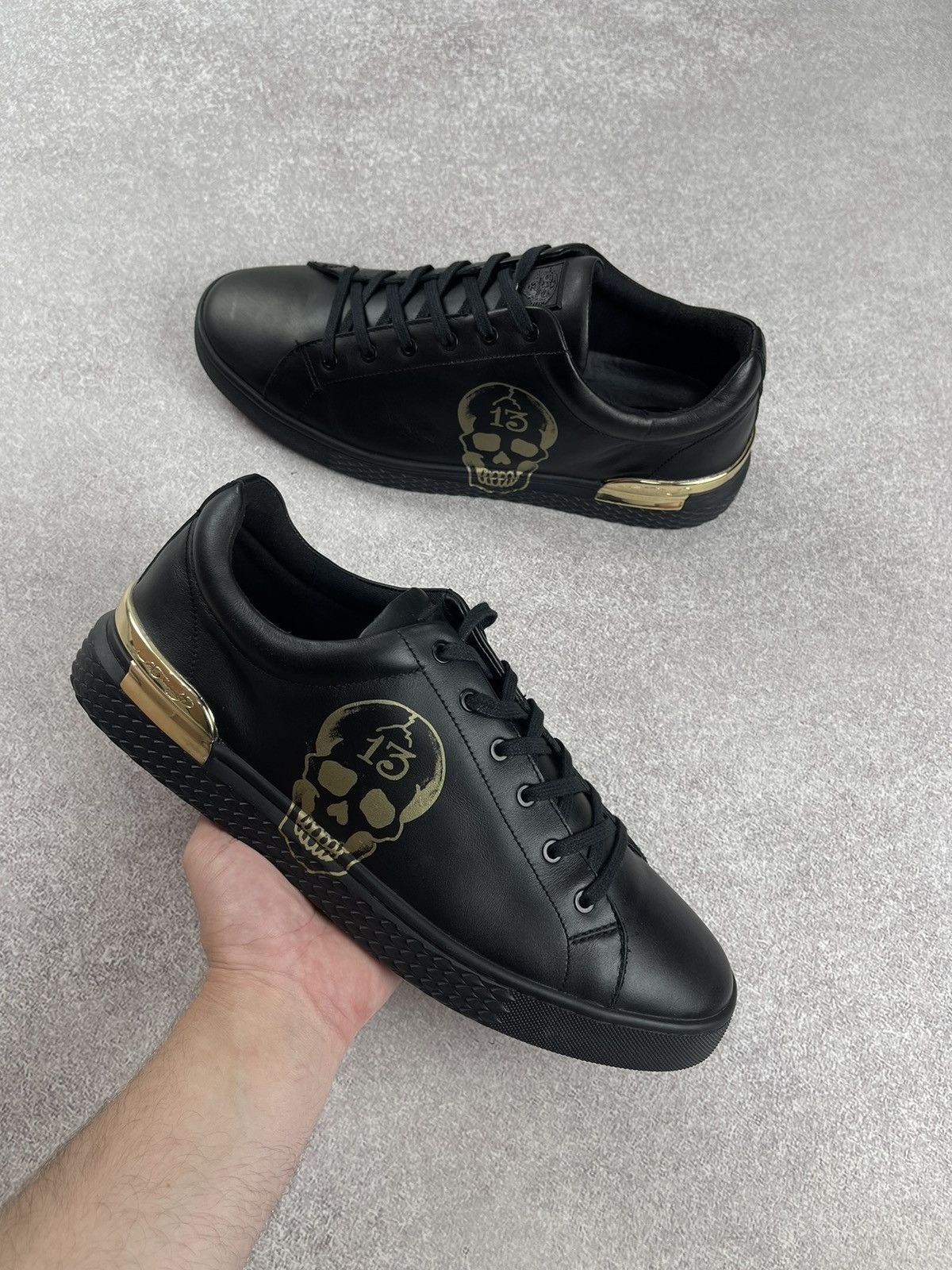 Ed Hardy Ed Hardy Lucky Low Top Black Sneakers Size US 12 / EU 45 - 10 Thumbnail
