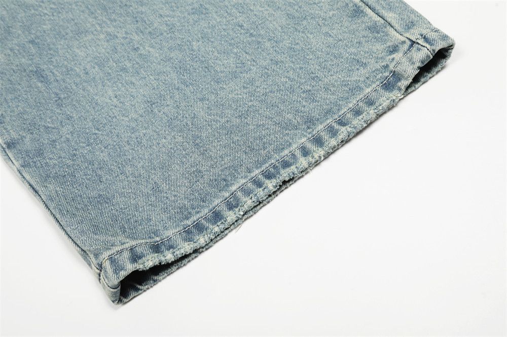 Jean Retro punk washed men's asymmetrical waist loose jeans Size US 32 / EU 48 - 6 Thumbnail