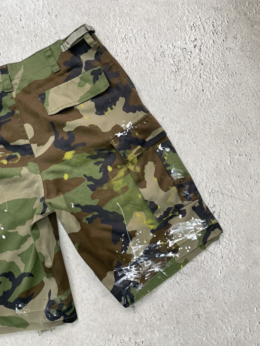 Other Vintage army military painted baggy cropped pants shorts y2k Size US 32 / EU 48 - 9 Thumbnail