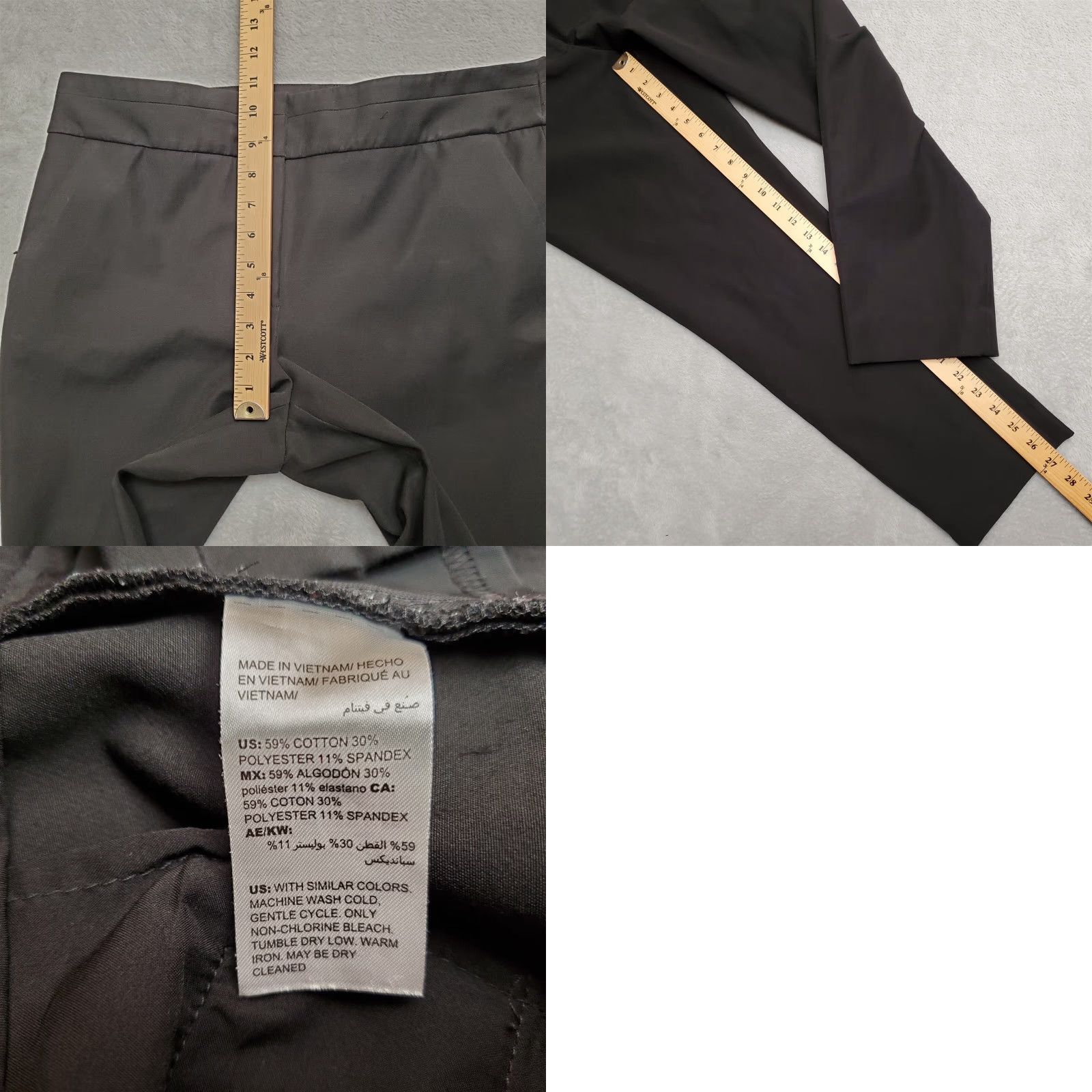 Vintage Chicos Pants Womens size 8 Black Dress Smart Casual Stretch Blend Pants Regular Inseam 27 in Pockets Size 30" / US 8 / IT 44 - 8 Thumbnail
