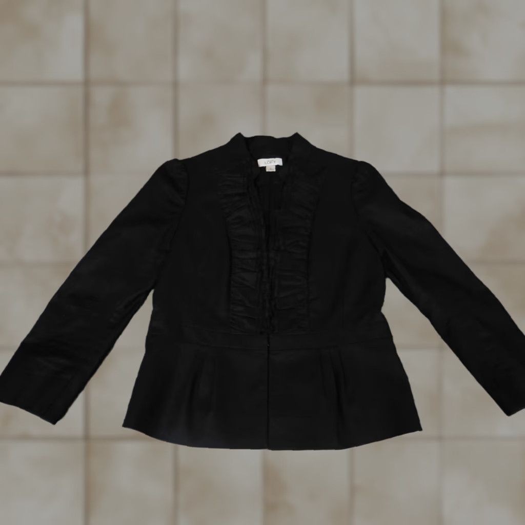 Ann Taylor Ann Taylor Loft Womens Jacket 2 Black Casual Hook Size XS / US 0-2 / IT 36-38 - 1 Thumbnail