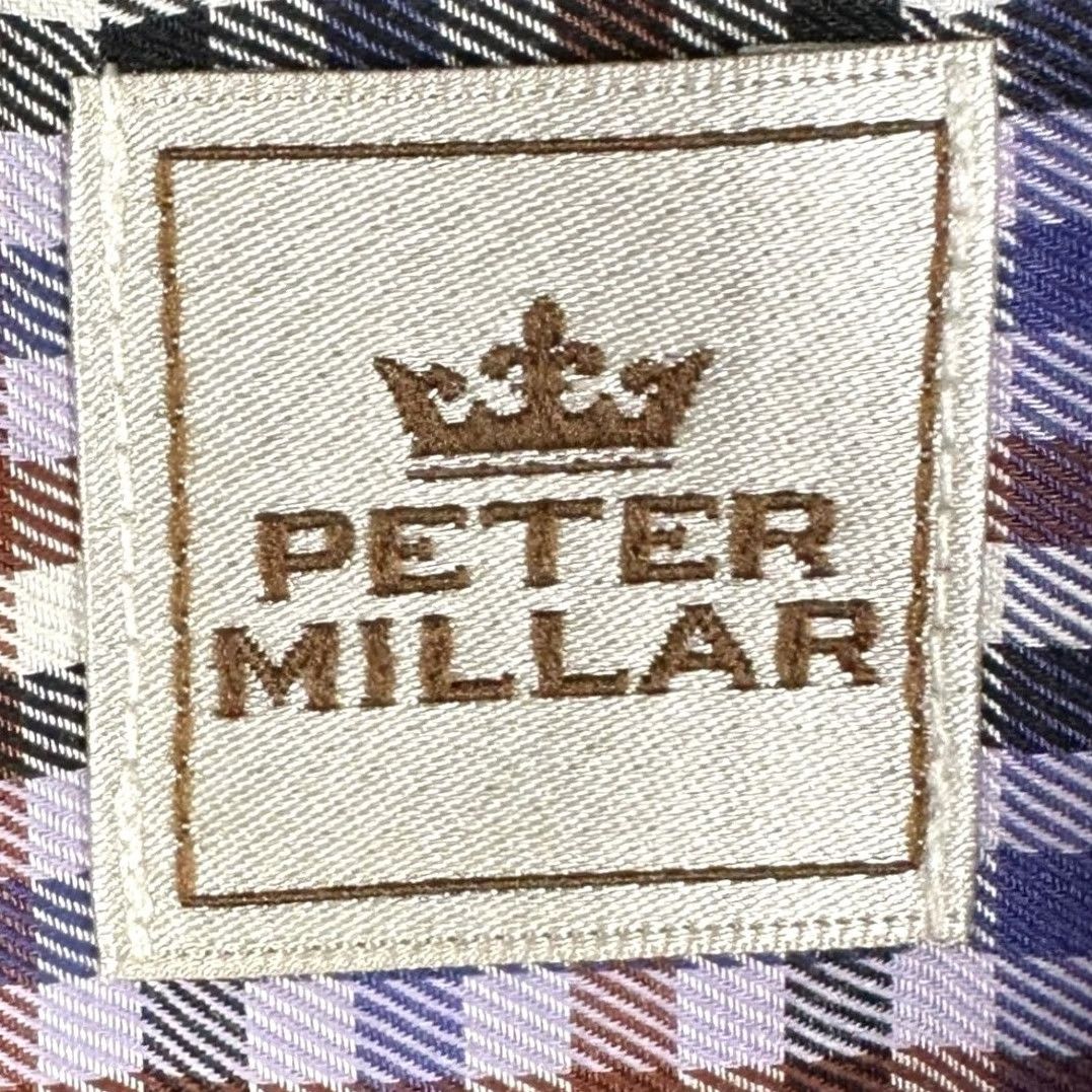 Peter Millar Peter Millar Shirt Mens XL Purple Brown Button Down Gingham Check Long Sleeve Shirt Size US XL / EU 56 / 4 - 4 Thumbnail